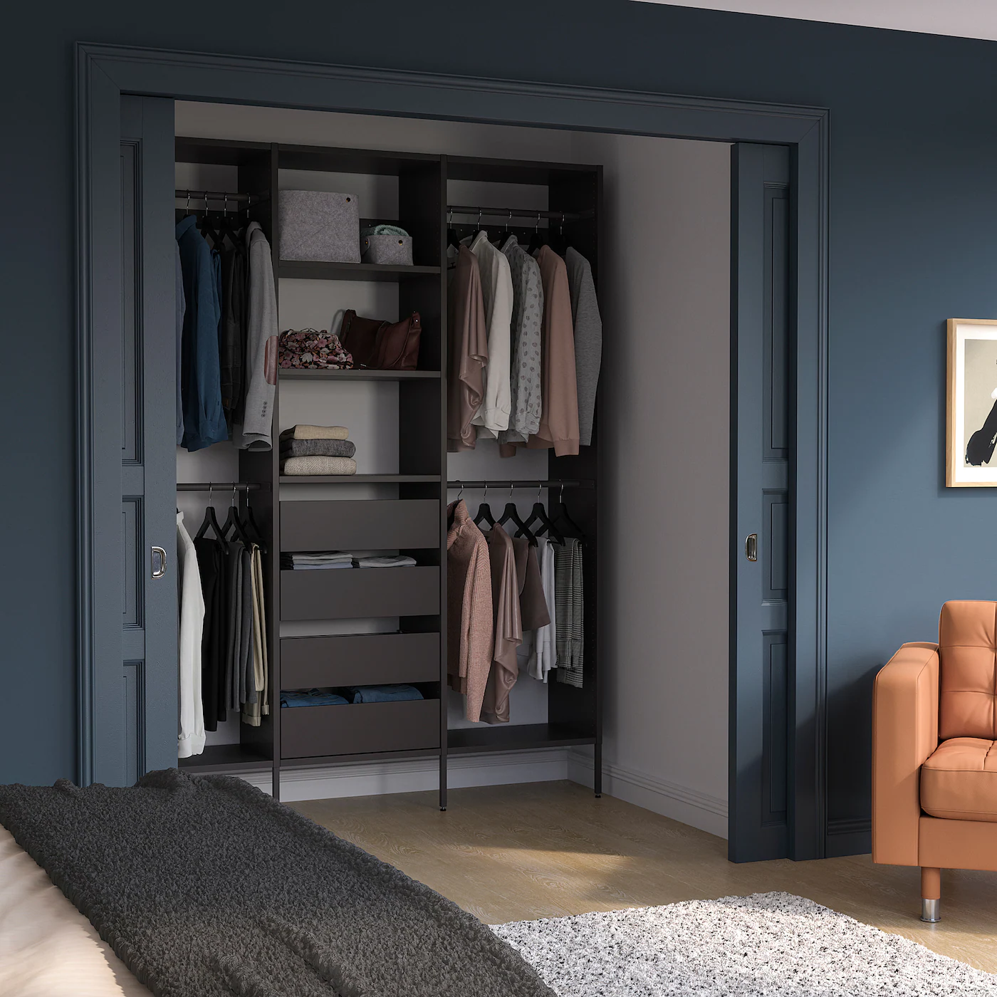 IKEA AURDAL Wardrobe Combination Dark Gray 74 3/4x15 3/4x87 " 4 IKEA AURDAL Wardrobe Combination Dark Gray 74 3/4x15 3/4x87 " - Image 2