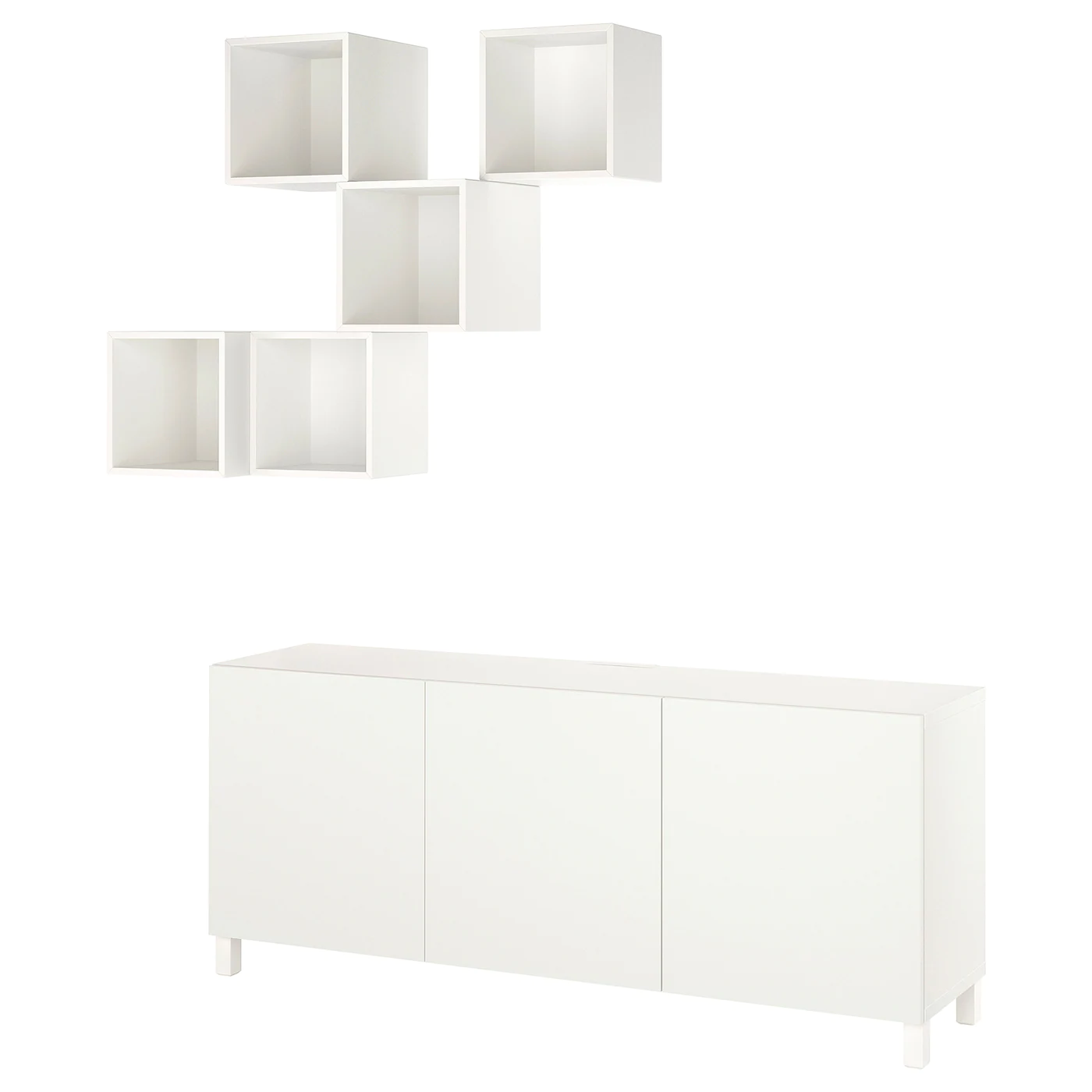 IKEA BESTÅ / EKET TV/storage Combination White/Lappviken/Stubbarp 70 7/8x16 1/2x86 5/8 "