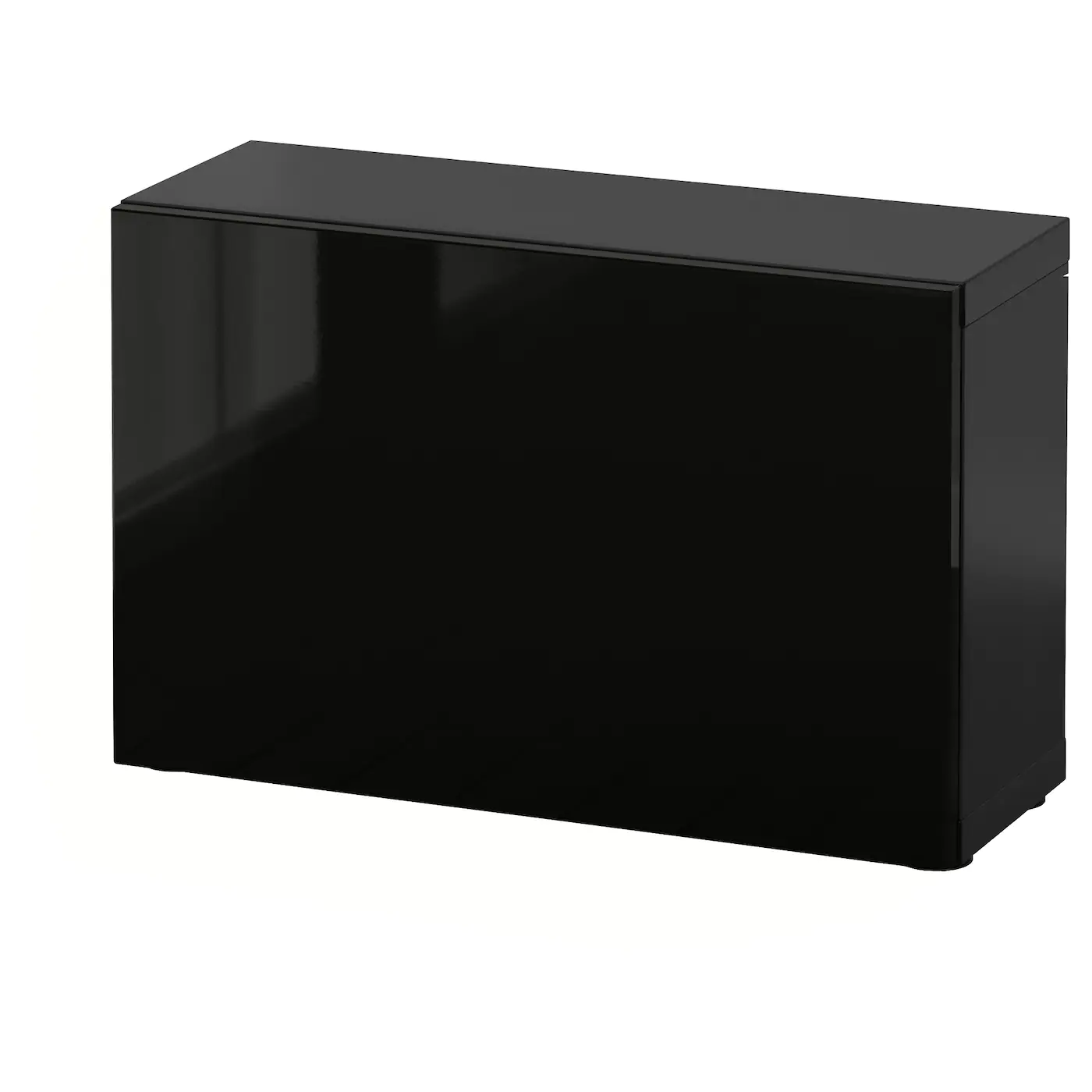 IKEA BESTÅ Shelf Unit With Door Blackbrown/Selsviken Highgloss/black 23 5/8x8 5/8x15 " Blackbrown/lappviken Blackbrown