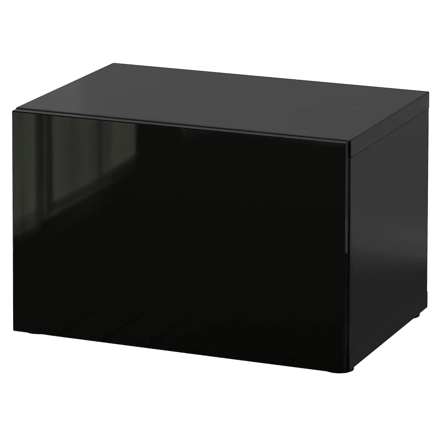 IKEA BESTÅ Shelf Unit With Door Blackbrown/Selsviken Highgloss/black 23 5/8x16 1/2x15 " Blackbrown/lappviken Light Graybrown