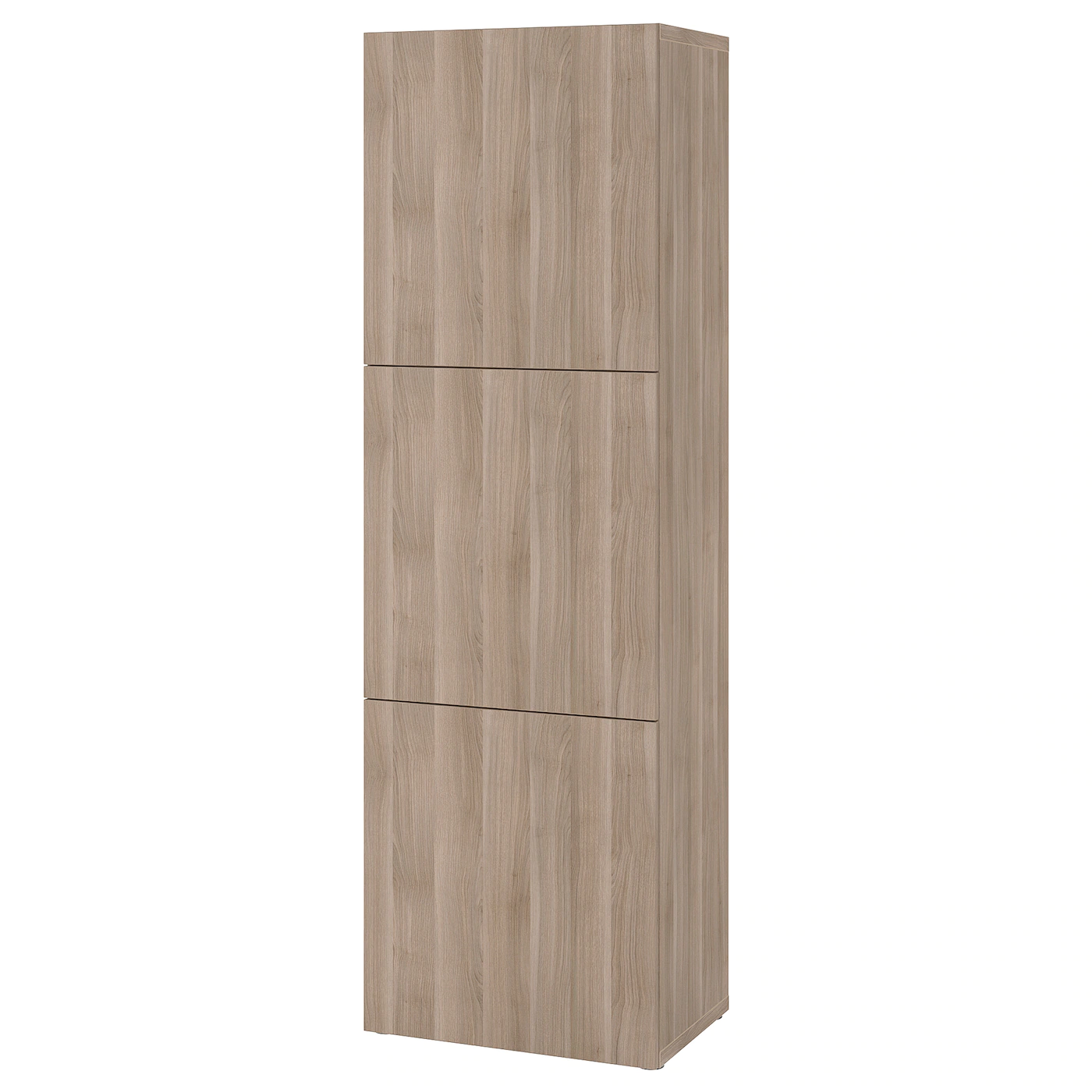 IKEA BESTÅ Shelf Unit With Doors Walnut Effect Light Gray/Lappviken Walnut Effect Light Gray 23 5/8x16 1/2x76 "