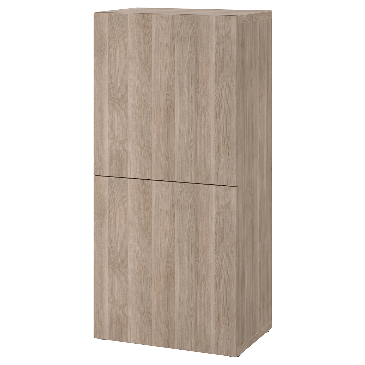 IKEA BESTÅ Shelf Unit With Doors Walnut Effect Light Gray/Lappviken Walnut Effect Light Gray 23 5/8x16 1/2x50 3/4 "