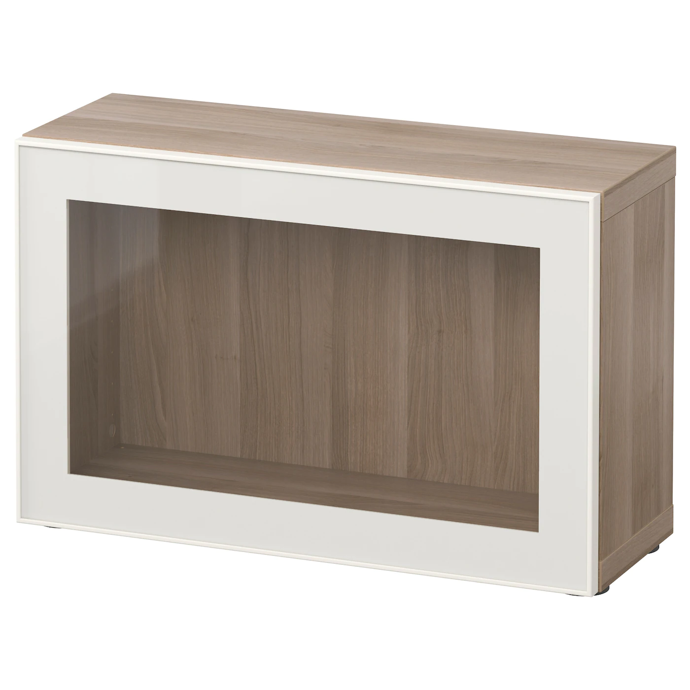IKEA BESTÅ Shelf Unit With Glass Door Walnut Effect Light Gray/Glassvik White/clear Glass 23 5/8x8 5/8x15 " -Ikea Storage solution systems Sales besta shelf unit with glass door walnut effect light gray glassvik white clear glass 0352760 pe537352 s5 2