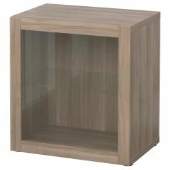 IKEA BESTÅ Shelf Unit With Glass Door Blackbrown/Glassvik Black/smoked Glass 23 5/8x16 1/2x25 1/4 " -Ikea Storage solution systems Sales besta shelf unit with glass door walnut effect light gray sindvik gray stained walnut eff clear glass 0352810 pe537319 s5 2
