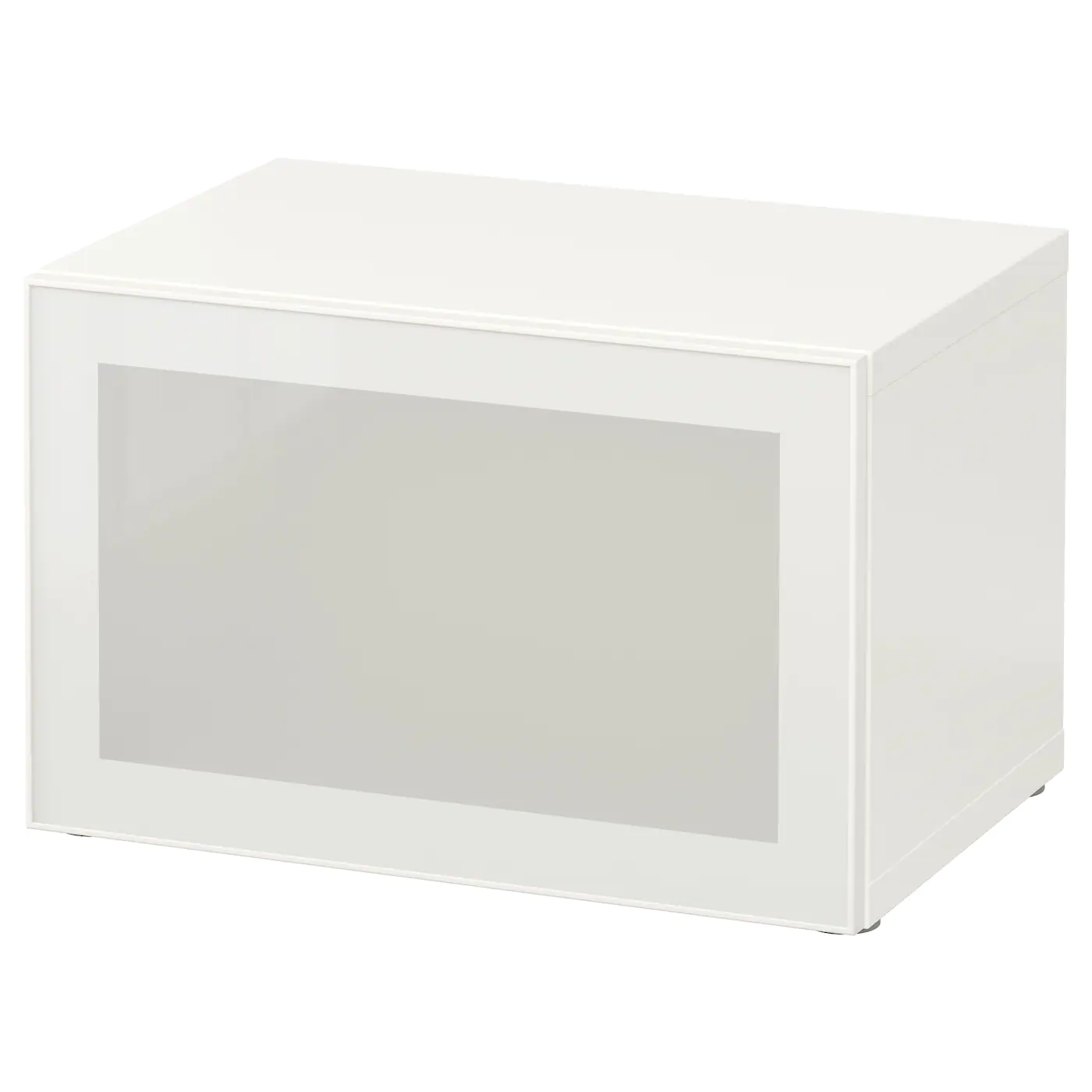 IKEA BESTÅ Shelf Unit With Glass Door White/Glassvik White/frosted Glass 23 5/8x16 1/2x15 " Blackbrown/sindvik Blackbrown Clear Glass