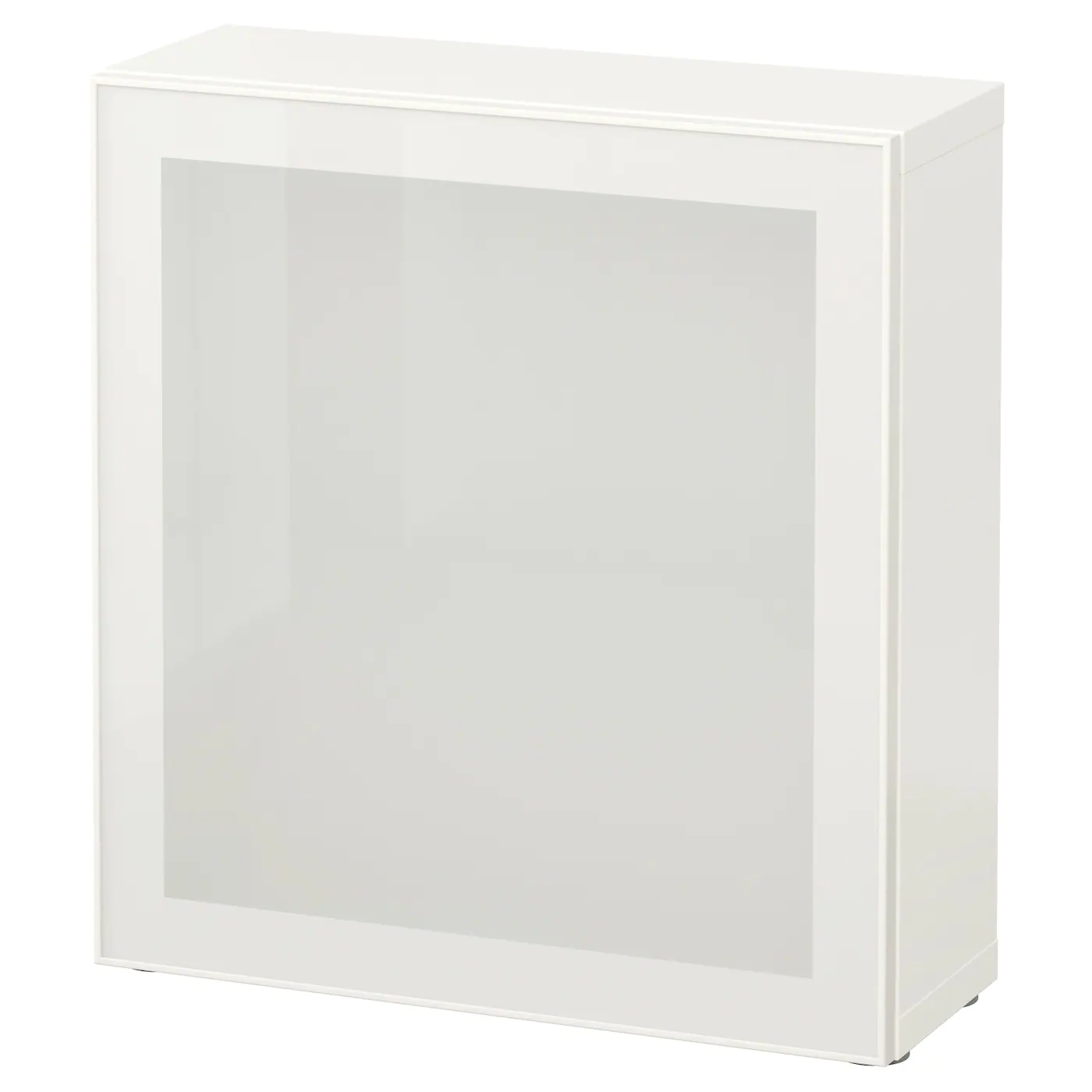 IKEA BESTÅ Shelf Unit With Glass Door White/Glassvik White/frosted Glass 23 5/8x8 5/8x25 1/4 " Walnut Effect Light Gray/sindvik Gray Stained Walnut Eff Clear Glass