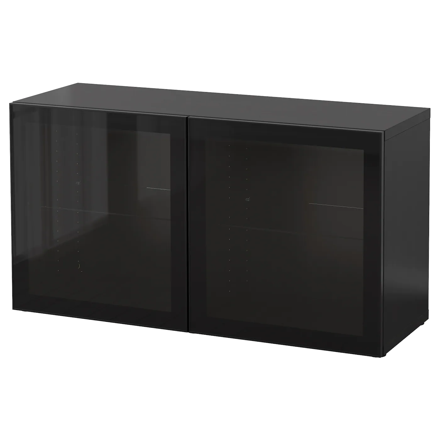 IKEA BESTÅ Shelf Unit With Glass Doors Blackbrown/Glassvik Black/clear Glass 47 1/4x16 1/2x25 1/4 "
