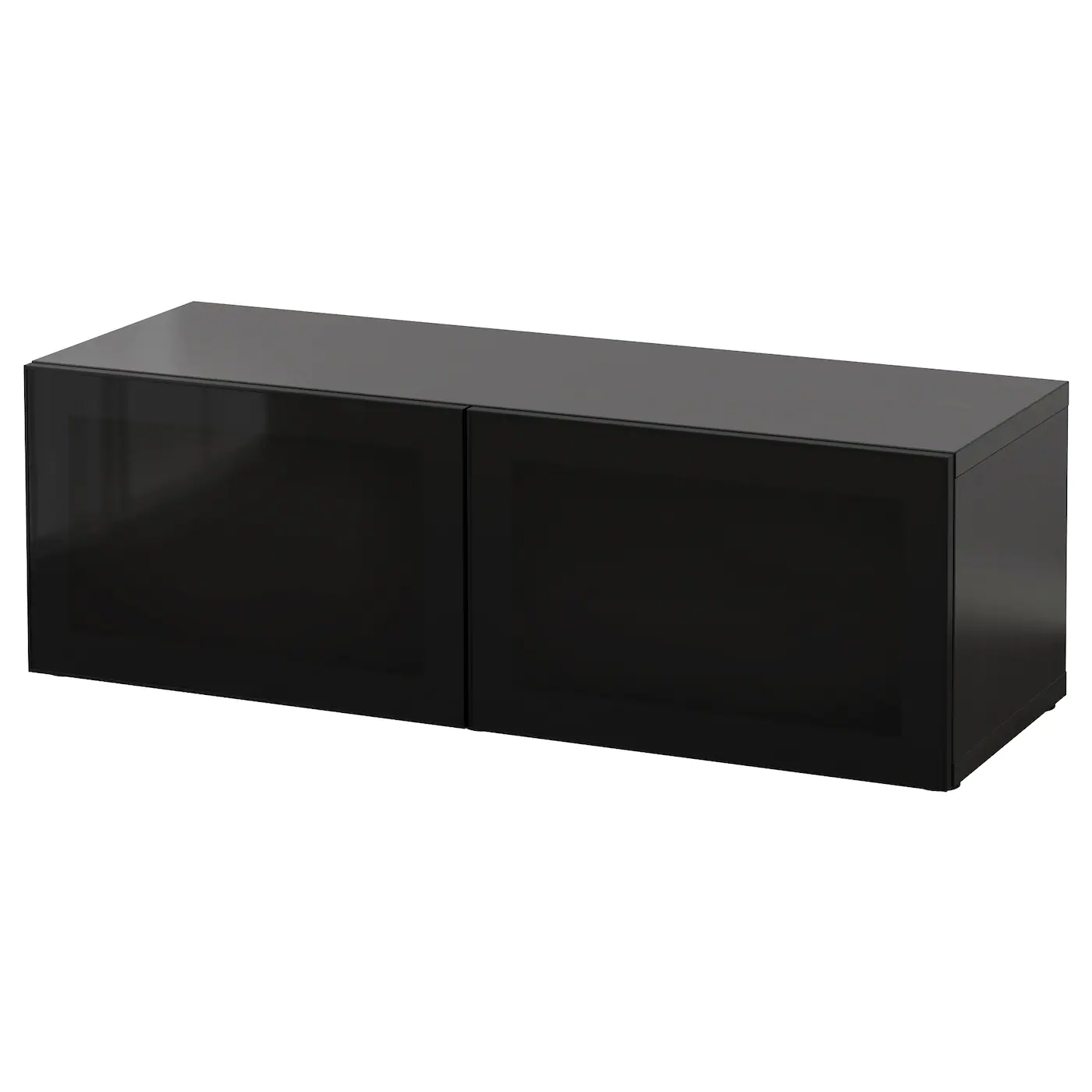 IKEA BESTÅ Shelf Unit With Glass Doors Blackbrown/Glassvik Black/smoked Glass 47 1/4x16 1/2x15 "