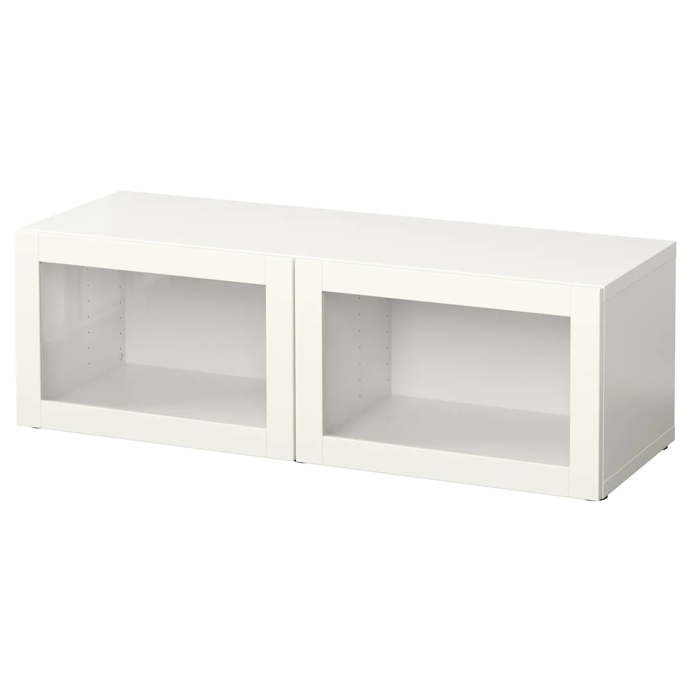 IKEA BESTÅ Shelf Unit With Glass Doors White/Sindvik White Clear Glass 47 1/4x16 1/2x15 " Walnut Effect Light Gray/glassvik White/frosted Glass
