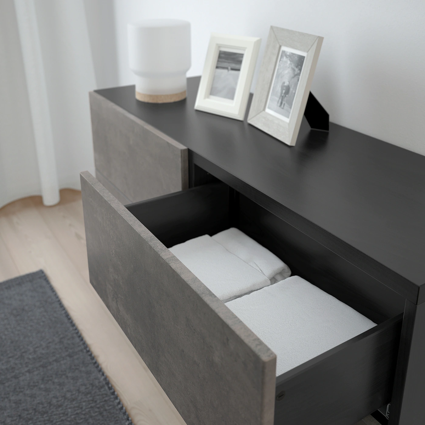 IKEA BESTÅ Storage Combination W Doors/drawers Blackbrown Kallviken/dark Gray Concrete Effect 47 1/4x16 1/2x25 5/8 " 7 IKEA BESTÅ Storage Combination W Doors/drawers Blackbrown Kallviken/dark Gray Concrete Effect 47 1/4x16 1/2x25 5/8 " - Image 5