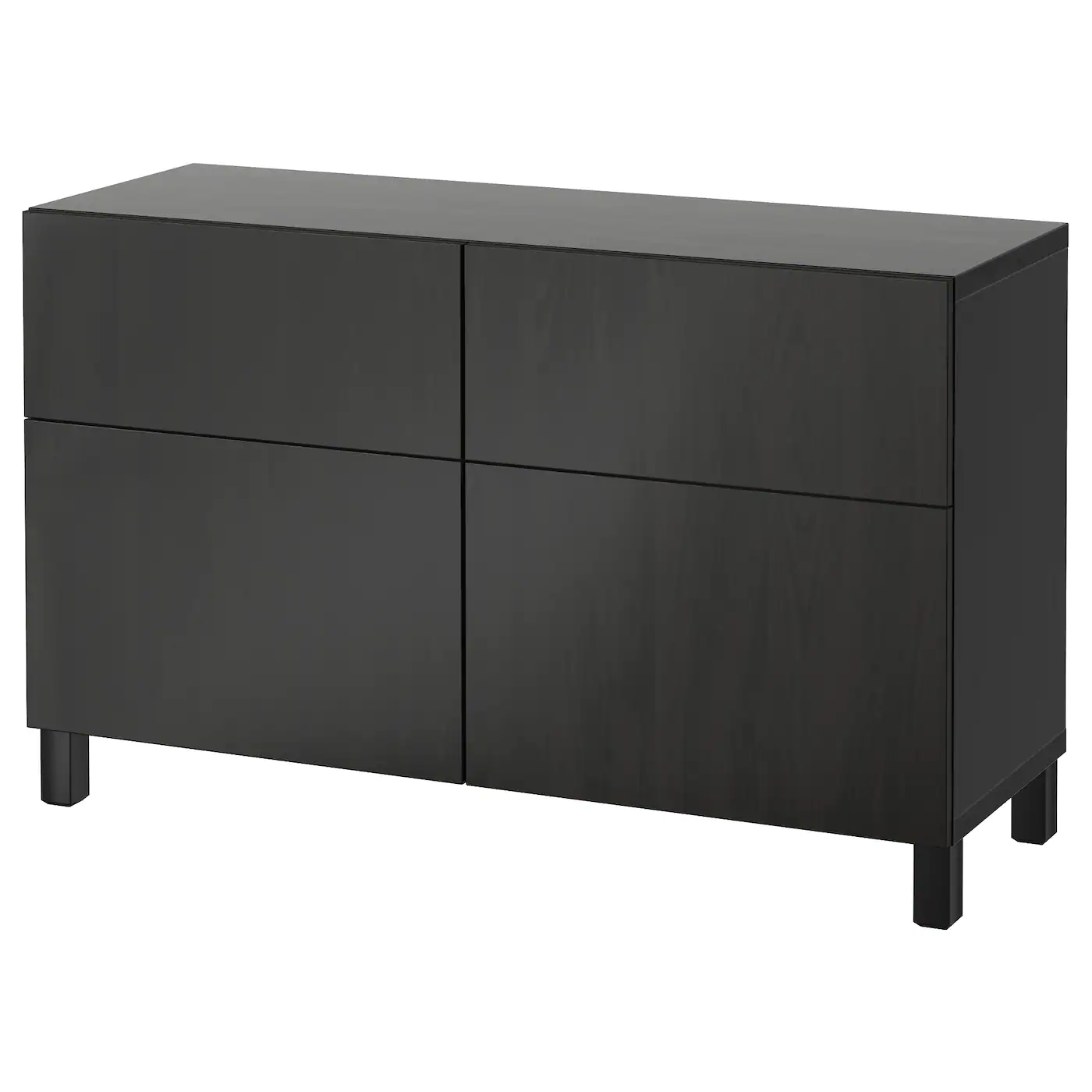 IKEA BESTÅ Storage Combination W Doors/drawers Blackbrown/Lappviken/Stubbarp Blackbrown 47 1/4x16 1/2x29 1/8 "