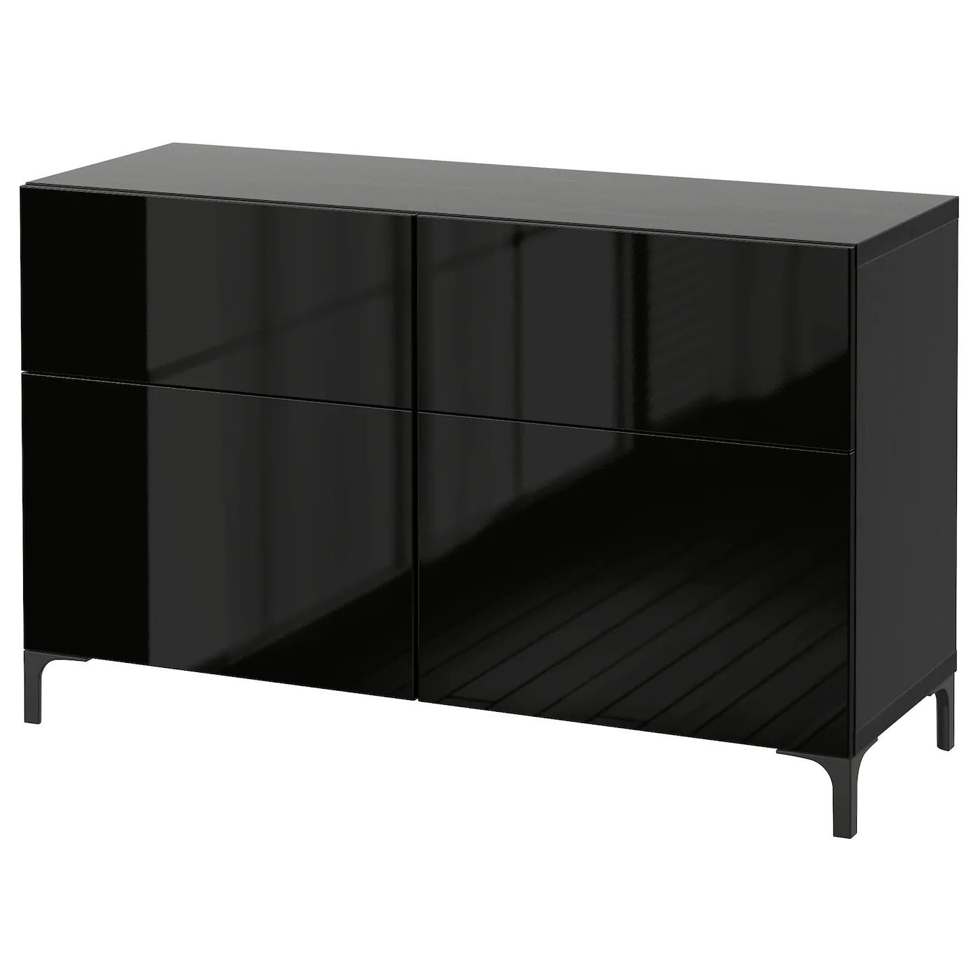 IKEA BESTÅ Storage Combination W Doors/drawers Blackbrown/Selsviken Highgloss/black 47 1/4x15 3/4x29 1/8 " Blackbrown Selsviken/stubbarp/high Gloss Dark Olivegreen