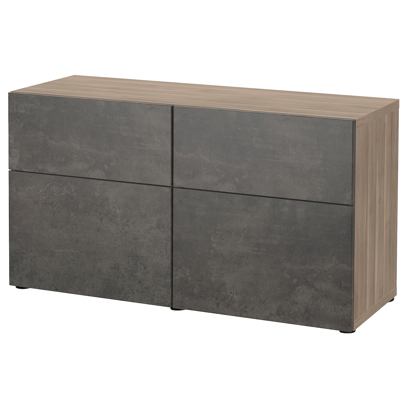 IKEA BESTÅ Storage Combination W Doors/drawers Walnut Effect Light Gray Kallviken/dark Gray Concrete Effect 47 1/4x16 1/2x25 5/8 " Blackbrown/hedeviken/stubbarp Oak Veneer