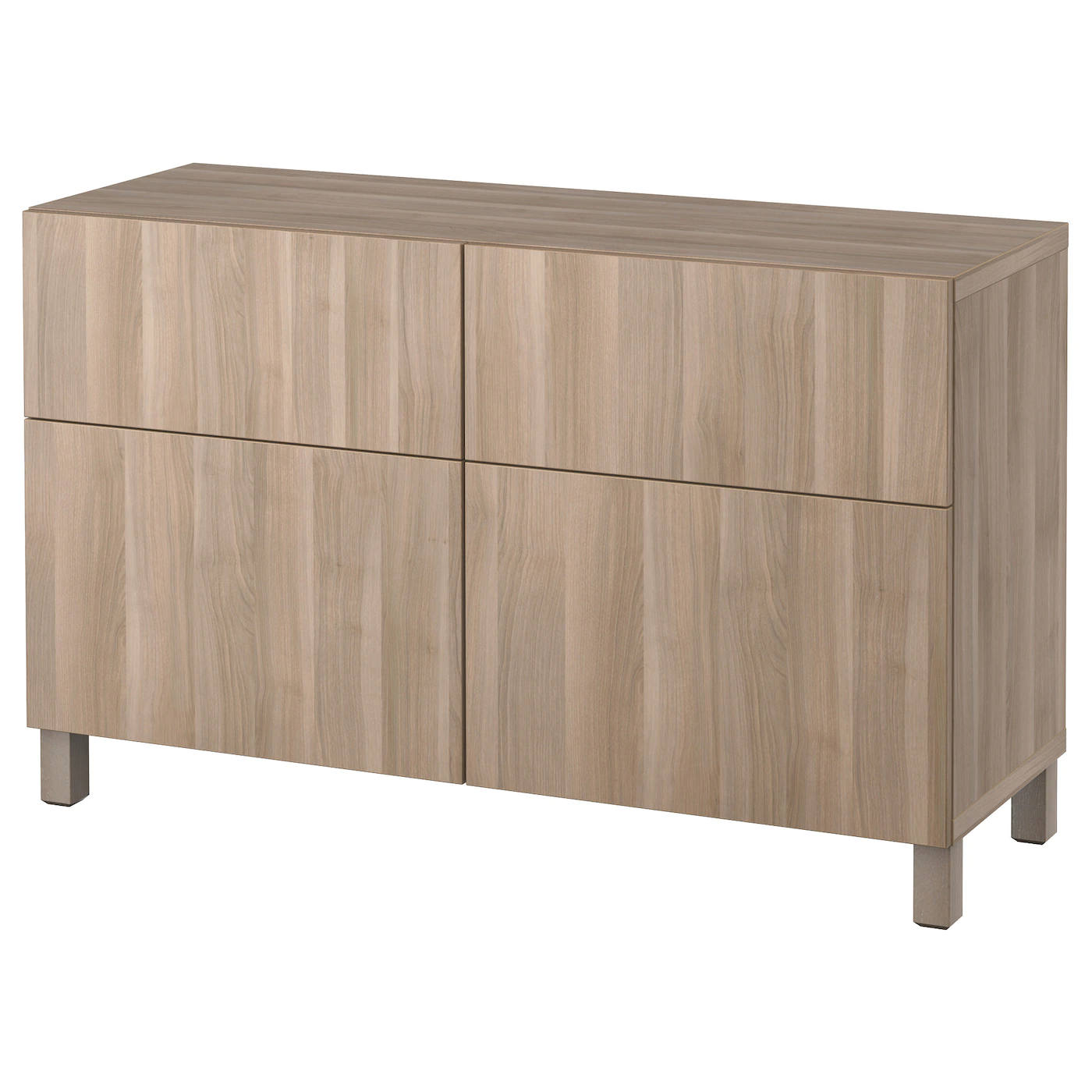 IKEA BESTÅ Storage Combination W Doors/drawers Walnut Effect Light Gray/Lappviken/Stubbarp Walnut Effect Light Gray 47 1/4x16 1/2x29 1/8 " Blackbrown/hanviken/stubbarp Blackbrown