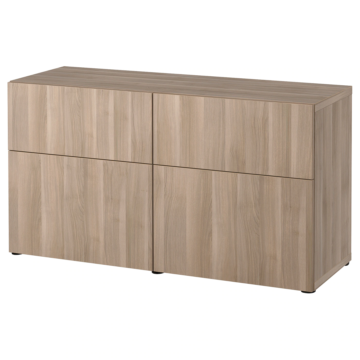 IKEA BESTÅ Storage Combination W Doors/drawers Walnut Effect Light Gray/Lappviken Walnut Effect Light Gray 47 1/4x16 1/2x25 5/8 " Blackbrown/hanviken/stubbarp Blackbrown