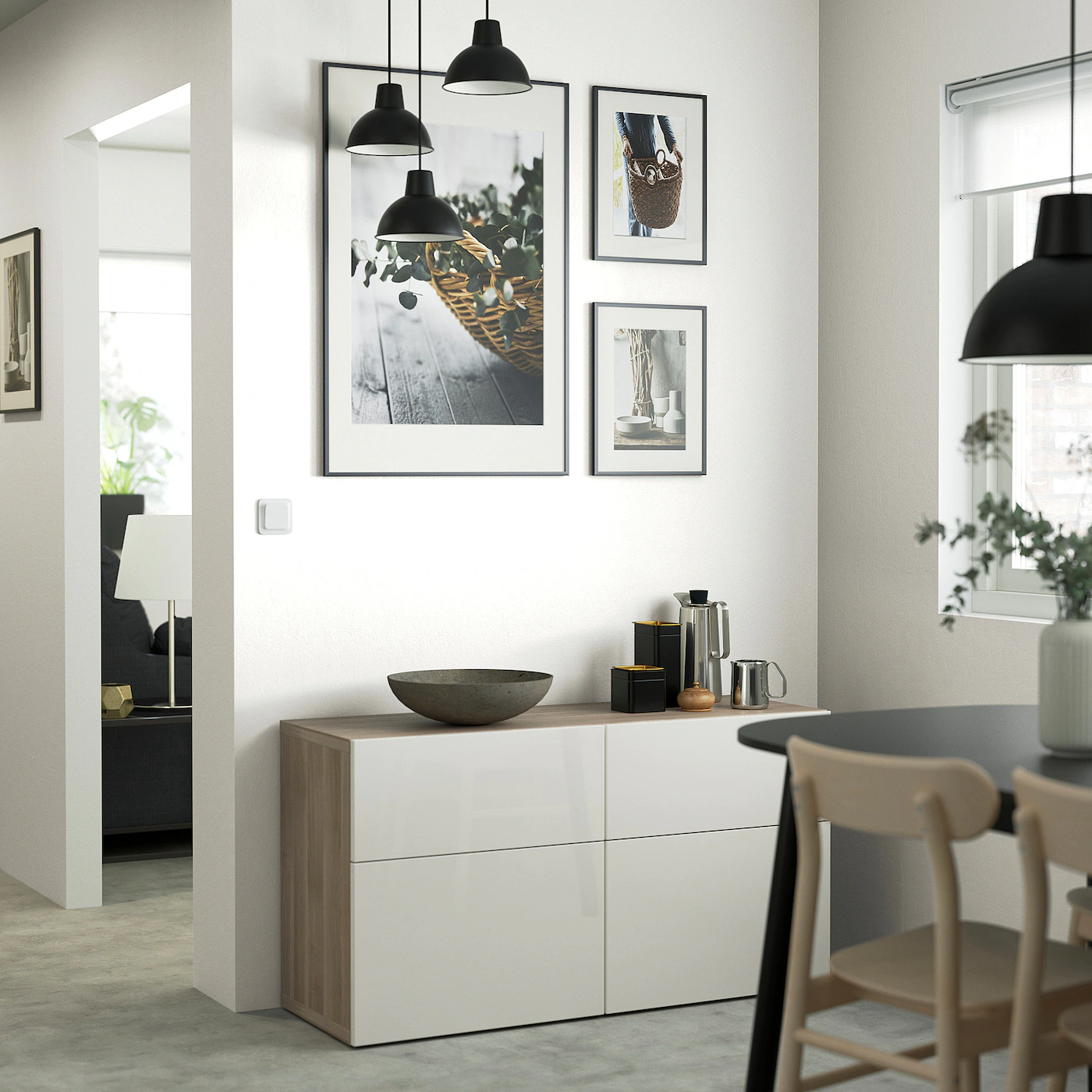 IKEA BESTÅ Storage Combination W Doors/drawers Walnut Effect Light Gray/Selsviken Highgloss/white 47 1/4x16 1/2x25 5/8 " Blackbrown/selsviken Highgloss/beige 5 IKEA BESTÅ Storage Combination W Doors/drawers Walnut Effect Light Gray/Selsviken Highgloss/white 47 1/4x16 1/2x25 5/8 " Blackbrown/selsviken Highgloss/beige - Image 3