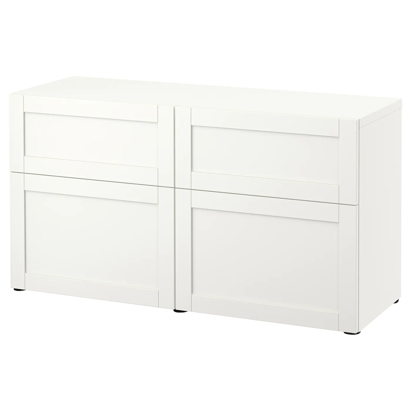 IKEA BESTÅ Storage Combination W Doors/drawers White/Hanviken White 47 1/4x16 1/2x25 5/8 " Blackbrown/hanviken Blackbrown
