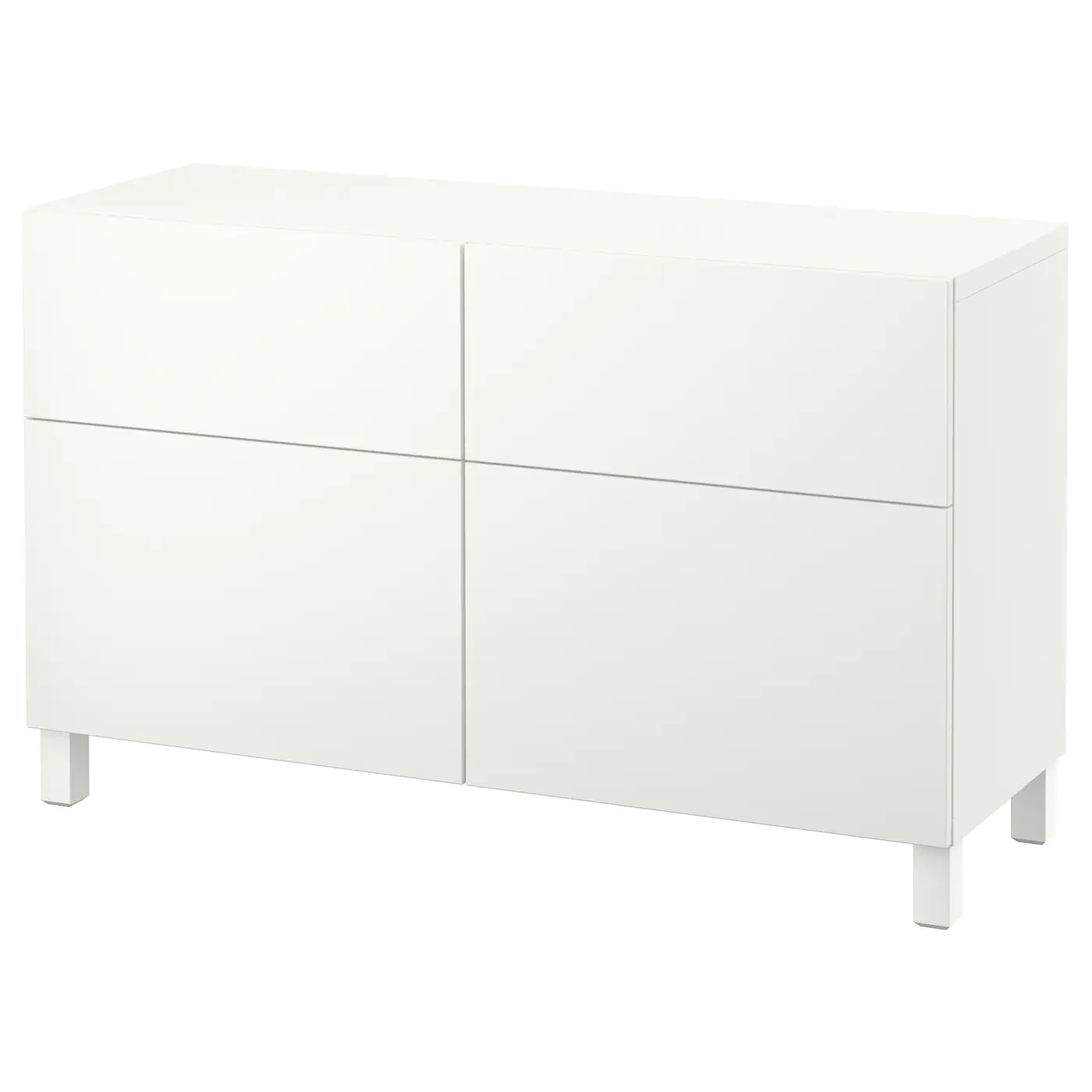 IKEA BESTÅ Storage Combination W Doors/drawers White/Lappviken/Stubbarp White 47 1/4x16 1/2x29 1/8 " Blackbrown/hanviken Blackbrown