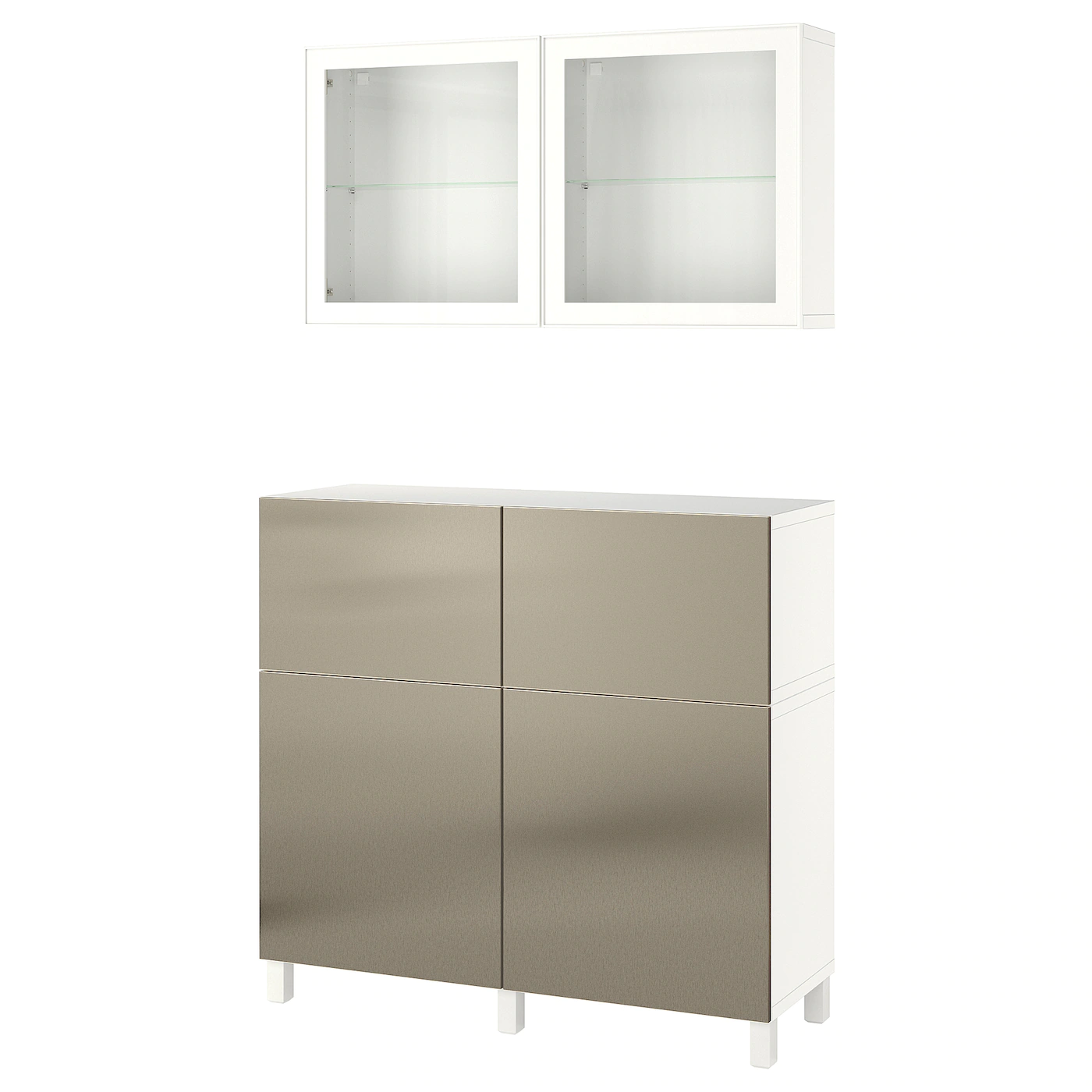 IKEA BESTÅ Storage Combination W Doors/drawers White Riksviken/Stubbarp/light Bronze Effect Clear Glass 47 1/4x16 1/2x83 7/8 " Blackbrown/selsviken/Ösarp High Gloss/black Clear Glass