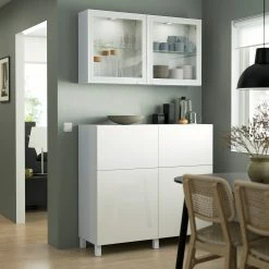 IKEA BESTÅ Storage Combination W Doors/drawers White/Selsviken/Stubbarp High Gloss/white Clear Glass 47 1/4x16 1/2x83 7/8 " Blackbrown/hanviken/stubbarp Blackbrown Clear Glass -Ikea Storage solution systems Sales besta storage combination w doors drawers white selsviken stubbarp high gloss white clear glass 0999467 pe823539 s5