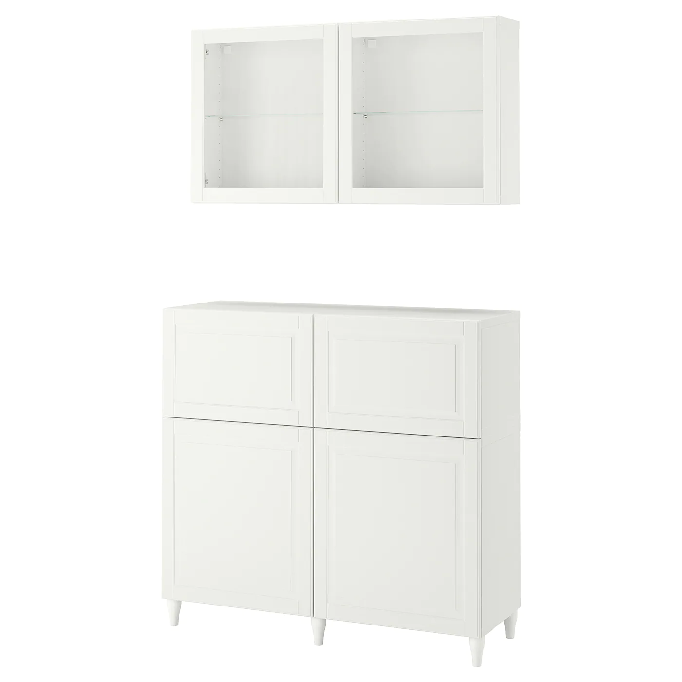 IKEA BESTÅ Storage Combination W Doors/drawers White Smeviken/Ostvik/Kabbarp White Clear Glass 47 1/4x16 1/2x83 7/8 " Blackbrown/lappviken/stubbarp Blackbrown Clear Glass
