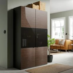 IKEA BESTÅ Storage Combination W/glass Doors Blackbrown/Selsviken High Gloss/brown Smoked Glass 47 1/4x16 1/2x76 " Blackbrown/selsviken High Gloss/beige Clear Glass 19 IKEA BESTÅ Storage Combination W/glass Doors Blackbrown/Selsviken High Gloss/brown Smoked Glass 47 1/4x16 1/2x76 " Blackbrown/selsviken High Gloss/beige Clear Glass -Ikea Storage solution systems Sales besta storage combination w glass doors black brown selsviken high gloss brown smoked glass 0994777 pe821360 s5