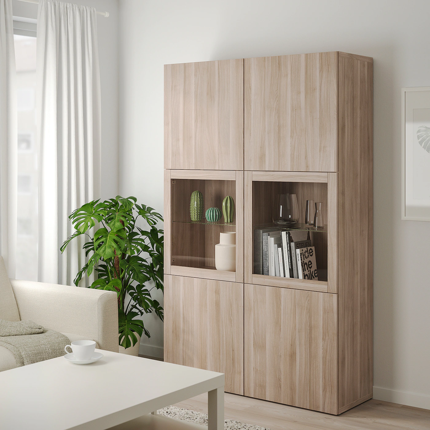 IKEA BESTÅ Storage Combination W/glass Doors Walnut Effect Light Gray Lappviken/Sindvik Gray Stained Walnut Eff Clear Glass 47 1/4x16 1/2x76 " Blackbrown Hanviken/sindvik Blackbrown Clear Glass 8 IKEA BESTÅ Storage Combination W/glass Doors Walnut Effect Light Gray Lappviken/Sindvik Gray Stained Walnut Eff Clear Glass 47 1/4x16 1/2x76 " Blackbrown Hanviken/sindvik Blackbrown Clear Glass - Image 6