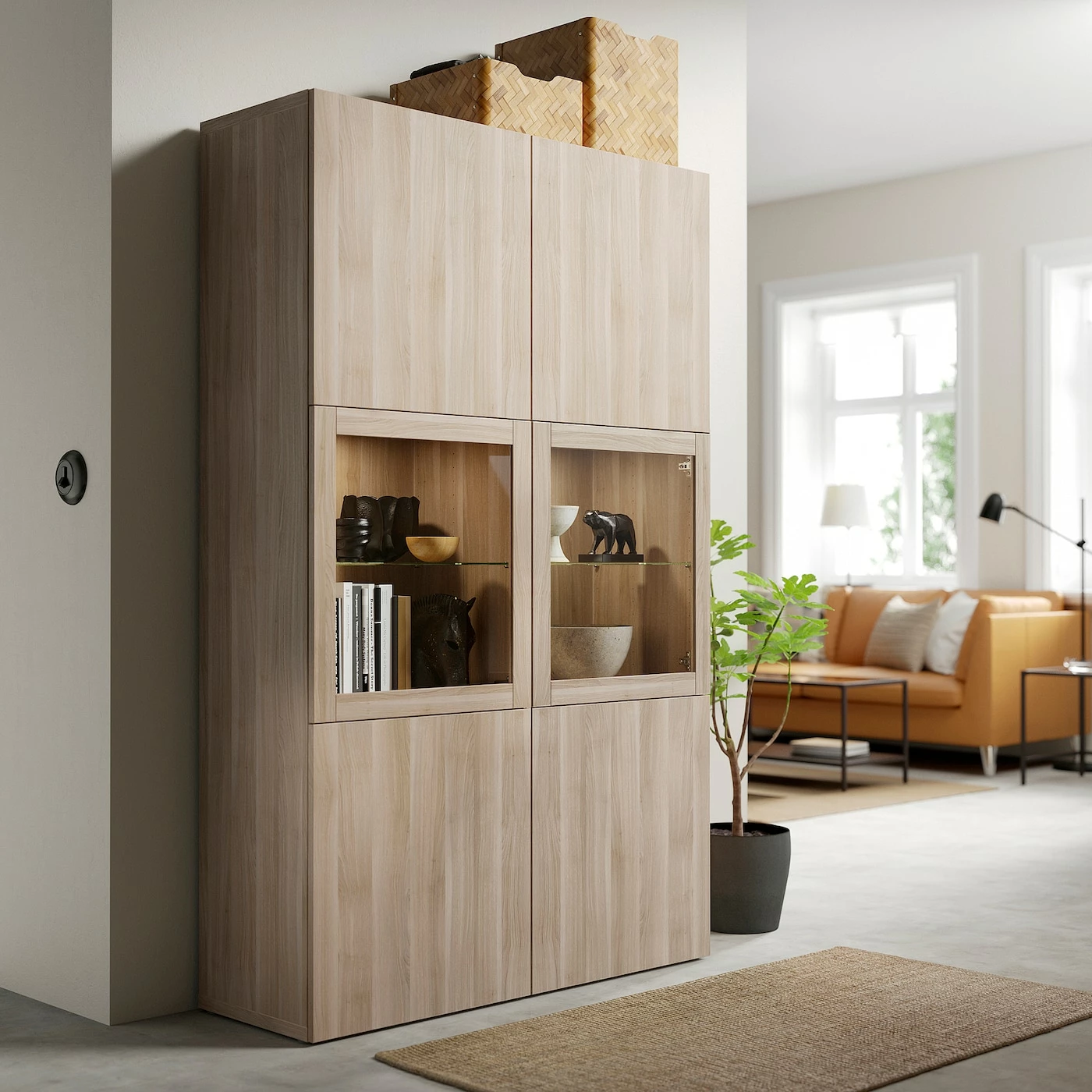 IKEA BESTÅ Storage Combination W/glass Doors Walnut Effect Light Gray Lappviken/Sindvik Gray Stained Walnut Eff Clear Glass 47 1/4x16 1/2x76 " Blackbrown Hanviken/sindvik Blackbrown Clear Glass 5 IKEA BESTÅ Storage Combination W/glass Doors Walnut Effect Light Gray Lappviken/Sindvik Gray Stained Walnut Eff Clear Glass 47 1/4x16 1/2x76 " Blackbrown Hanviken/sindvik Blackbrown Clear Glass - Image 3