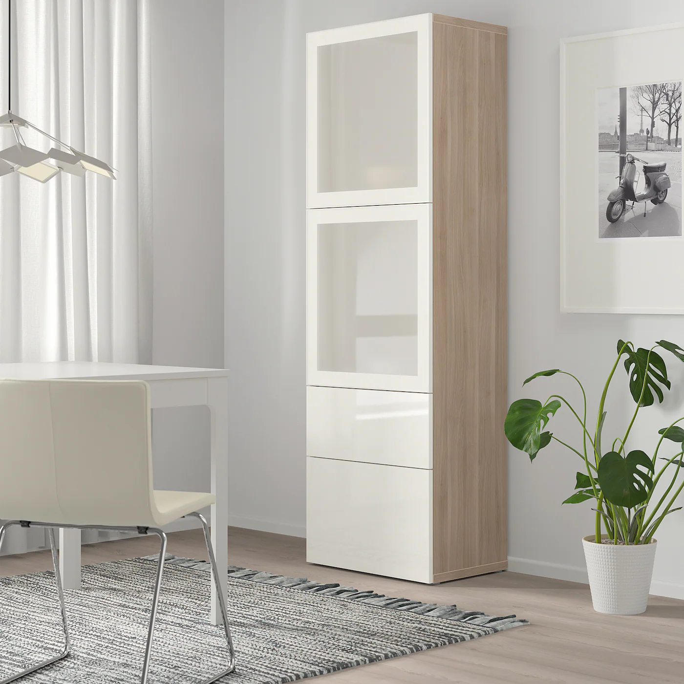 IKEA BESTÅ Storage Combination W/glass Doors Walnut Effect Light Gray/Selsviken Highgloss/white Frosted Glass 23 5/8x16 1/2x76 " Walnut Effect Light Gray/selsviken High Gloss/white Clear Glass 8 IKEA BESTÅ Storage Combination W/glass Doors Walnut Effect Light Gray/Selsviken Highgloss/white Frosted Glass 23 5/8x16 1/2x76 " Walnut Effect Light Gray/selsviken High Gloss/white Clear Glass - Image 6