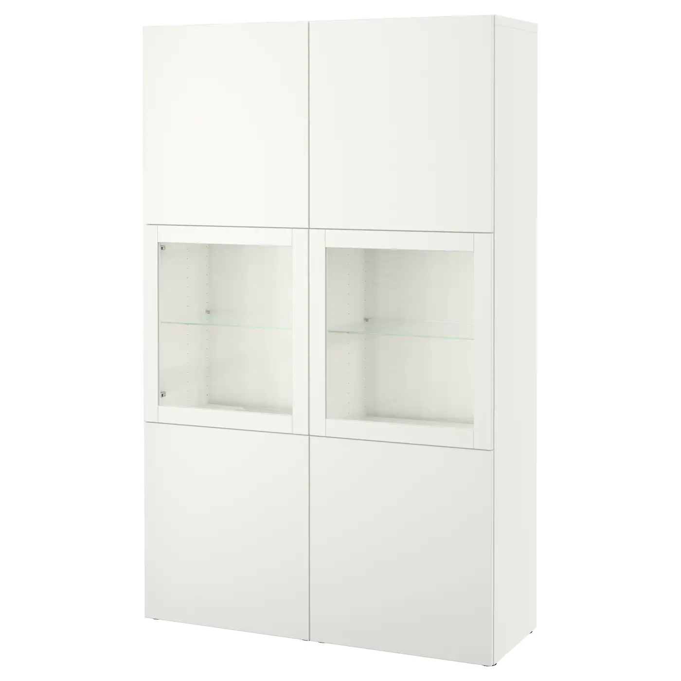 IKEA BESTÅ Storage Combination W/glass Doors White Lappviken/Sindvik White Clear Glass 47 1/4x16 1/2x76 " Blackbrown Hanviken/sindvik Blackbrown Clear Glass