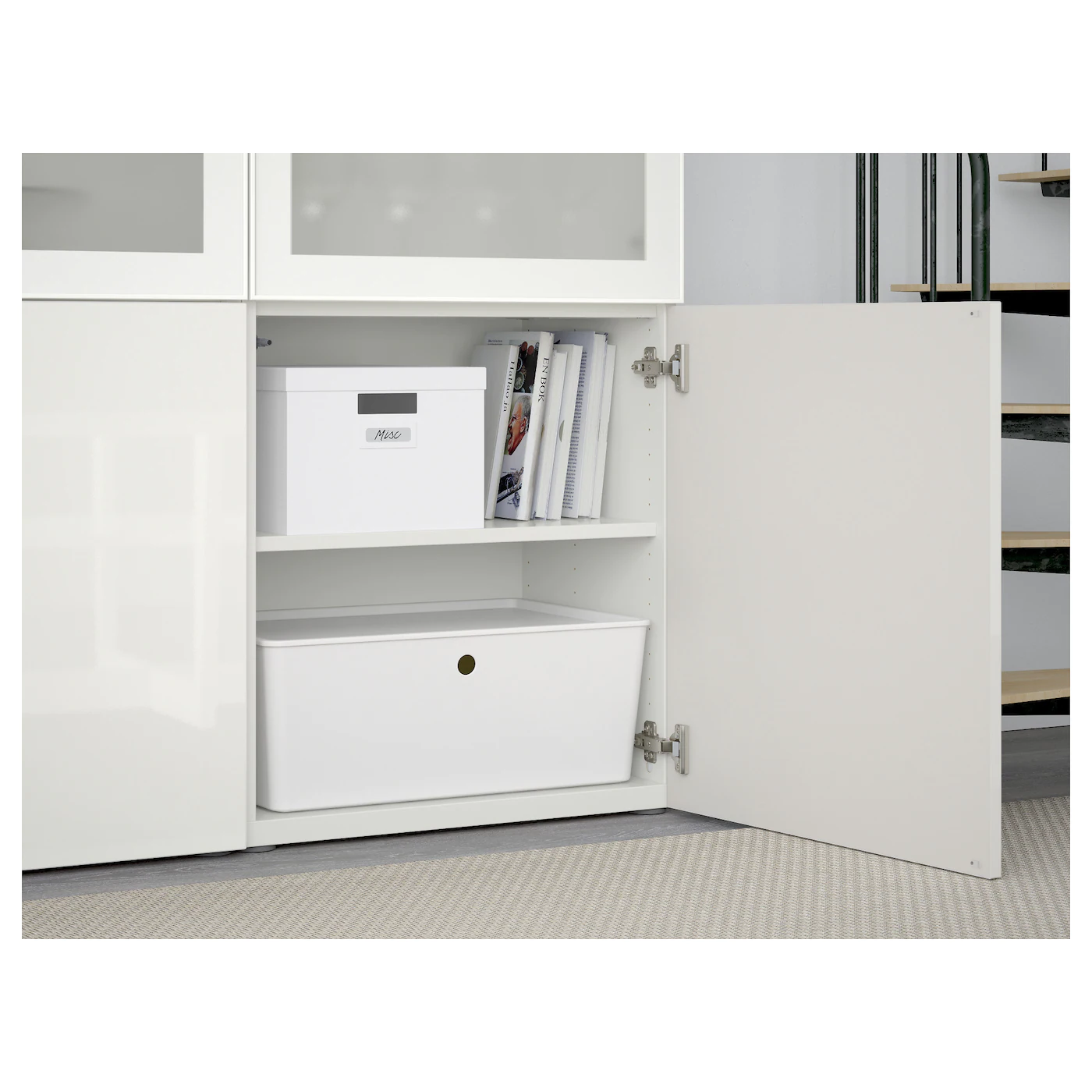IKEA BESTÅ Storage Combination W/glass Doors White/Selsviken Highgloss/white Frosted Glass 47 1/4x16 1/2x76 " Blackbrown/selsviken High Gloss/beige Smoked Glass 10 IKEA BESTÅ Storage Combination W/glass Doors White/Selsviken Highgloss/white Frosted Glass 47 1/4x16 1/2x76 " Blackbrown/selsviken High Gloss/beige Smoked Glass - Image 8