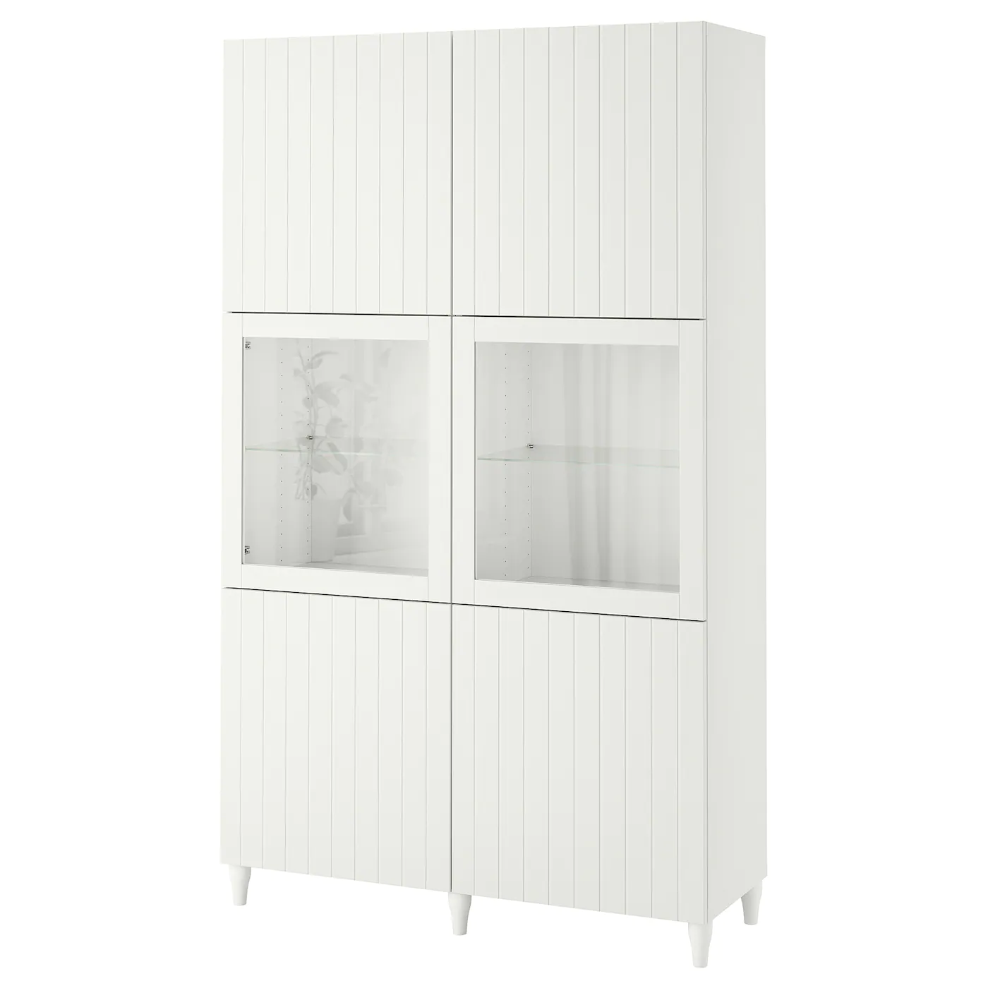 IKEA BESTÅ Storage Combination W/glass Doors White Sutterviken/Sindvik White Clear Glass 47 1/4x16 1/2x79 1/2 " Blackbrown/selsviken High Gloss/black Smoked Glass