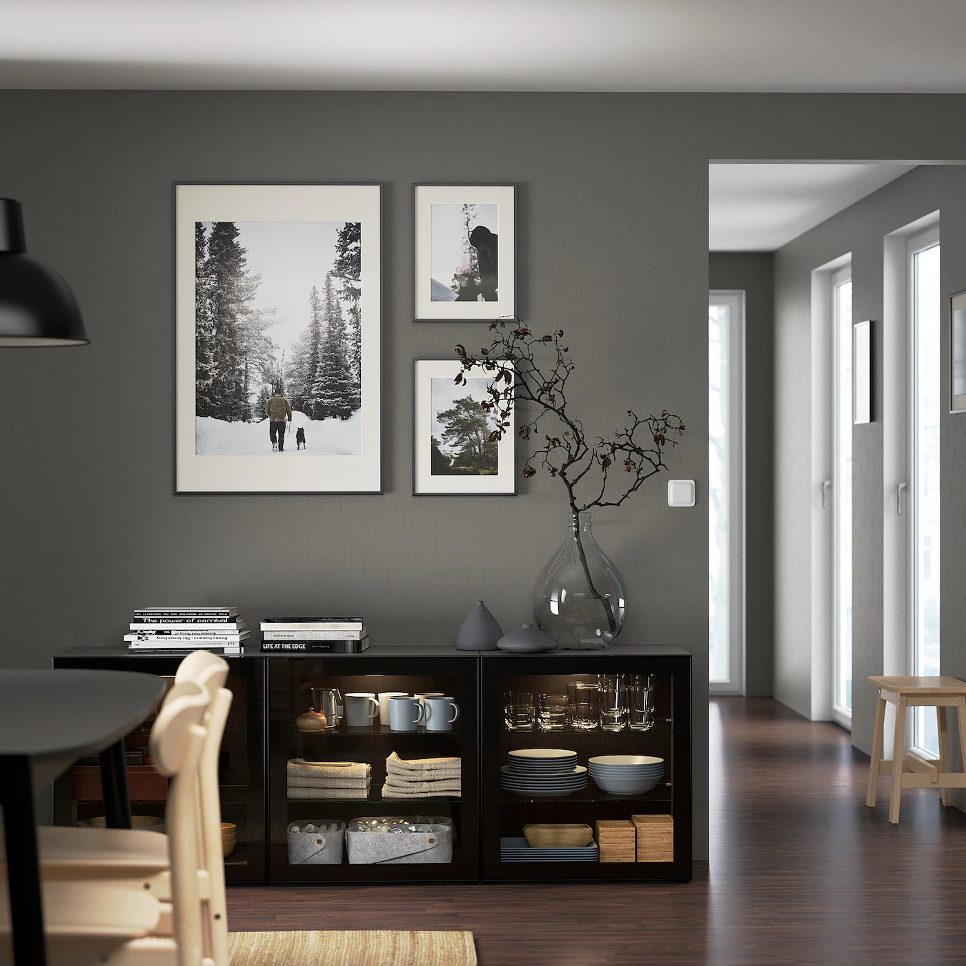 IKEA BESTÅ Storage Combination With Doors Blackbrown/Glassvik Black/clear Glass 70 7/8x16 1/2x25 5/8 " 5 IKEA BESTÅ Storage Combination With Doors Blackbrown/Glassvik Black/clear Glass 70 7/8x16 1/2x25 5/8 " - Image 3