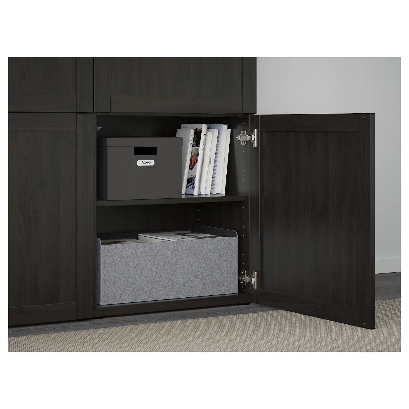 IKEA BESTÅ Storage Combination With Doors Blackbrown/Hanviken Blackbrown 47 1/4x16 1/2x76 " 9 IKEA BESTÅ Storage Combination With Doors Blackbrown/Hanviken Blackbrown 47 1/4x16 1/2x76 " - Image 7