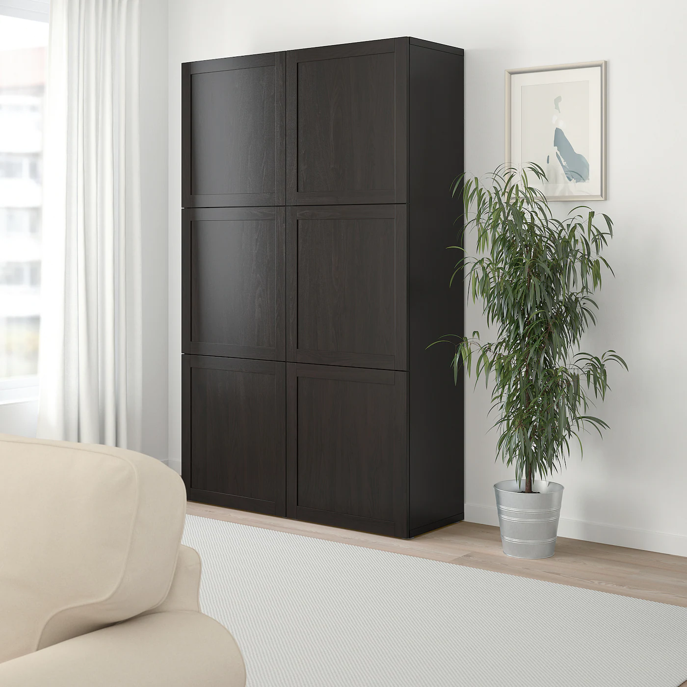 IKEA BESTÅ Storage Combination With Doors Blackbrown/Hanviken Blackbrown 47 1/4x16 1/2x76 " 8 IKEA BESTÅ Storage Combination With Doors Blackbrown/Hanviken Blackbrown 47 1/4x16 1/2x76 " - Image 6