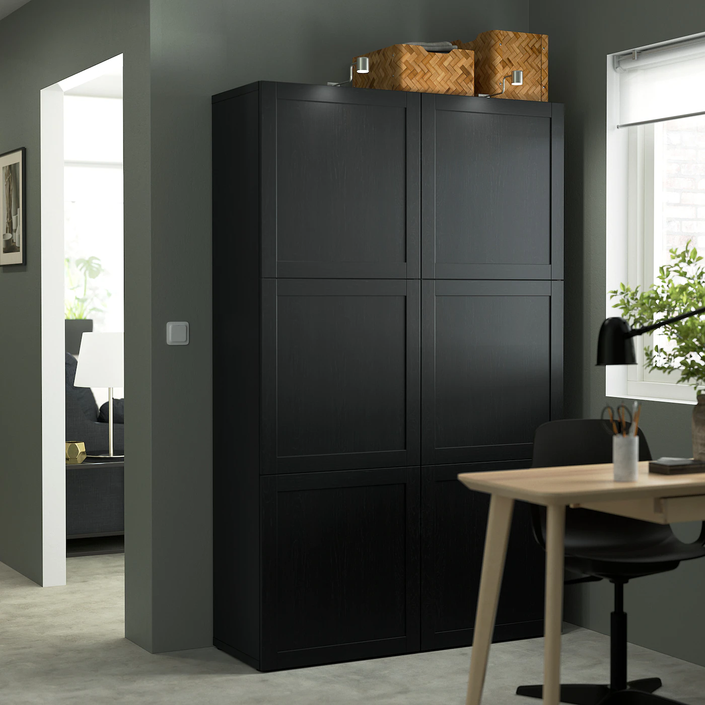 IKEA BESTÅ Storage Combination With Doors Blackbrown/Hanviken Blackbrown 47 1/4x16 1/2x76 " 5 IKEA BESTÅ Storage Combination With Doors Blackbrown/Hanviken Blackbrown 47 1/4x16 1/2x76 " - Image 3