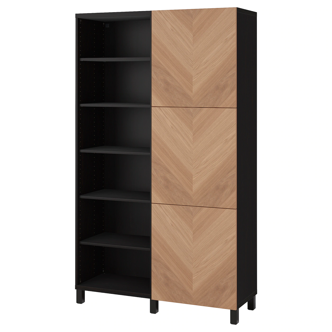 IKEA BESTÅ Storage Combination With Doors White/Hedeviken Oak Veneer 47 1/4x16 1/2x79 1/2 " Blackbrown/lappviken/stubbarp Blackbrown 11 IKEA BESTÅ Storage Combination With Doors White/Hedeviken Oak Veneer 47 1/4x16 1/2x79 1/2 " Blackbrown/lappviken/stubbarp Blackbrown - Image 9