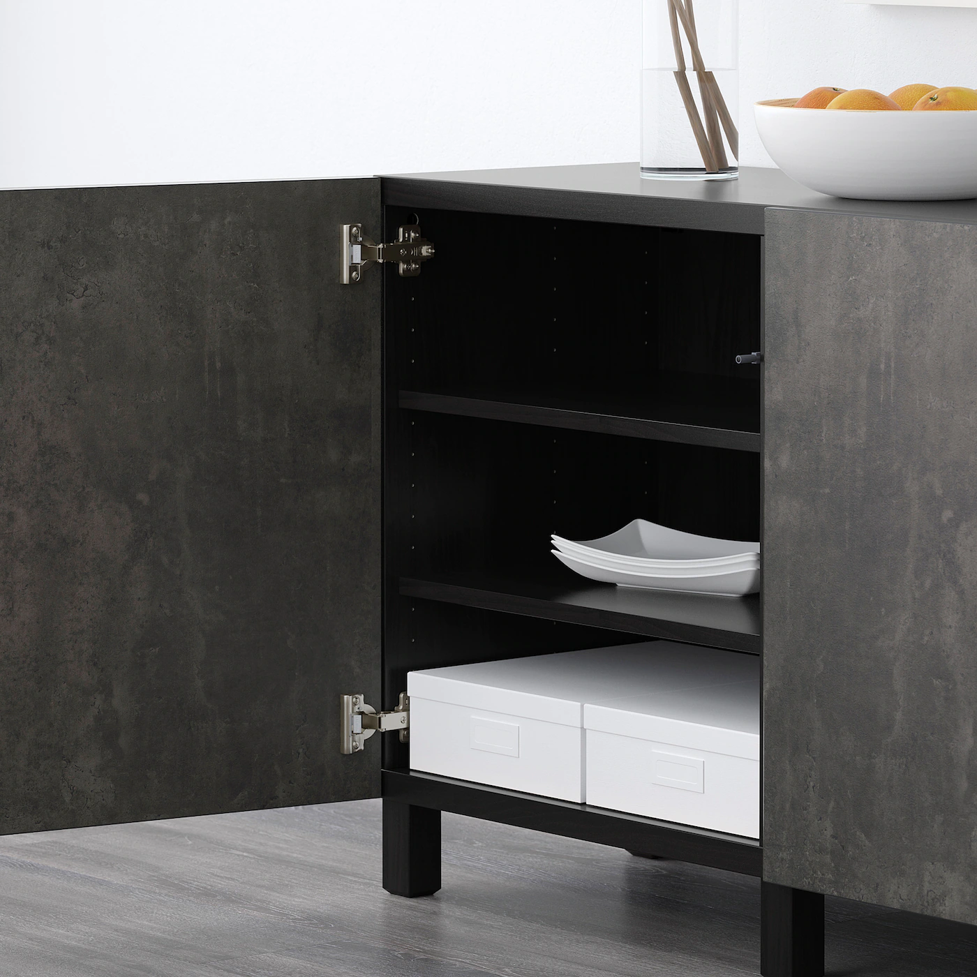 IKEA BESTÅ Storage Combination With Doors Blackbrown Kallviken/Stubbarp/dark Gray Concrete Effect 70 7/8x16 1/2x29 1/8 " 8 IKEA BESTÅ Storage Combination With Doors Blackbrown Kallviken/Stubbarp/dark Gray Concrete Effect 70 7/8x16 1/2x29 1/8 " - Image 6