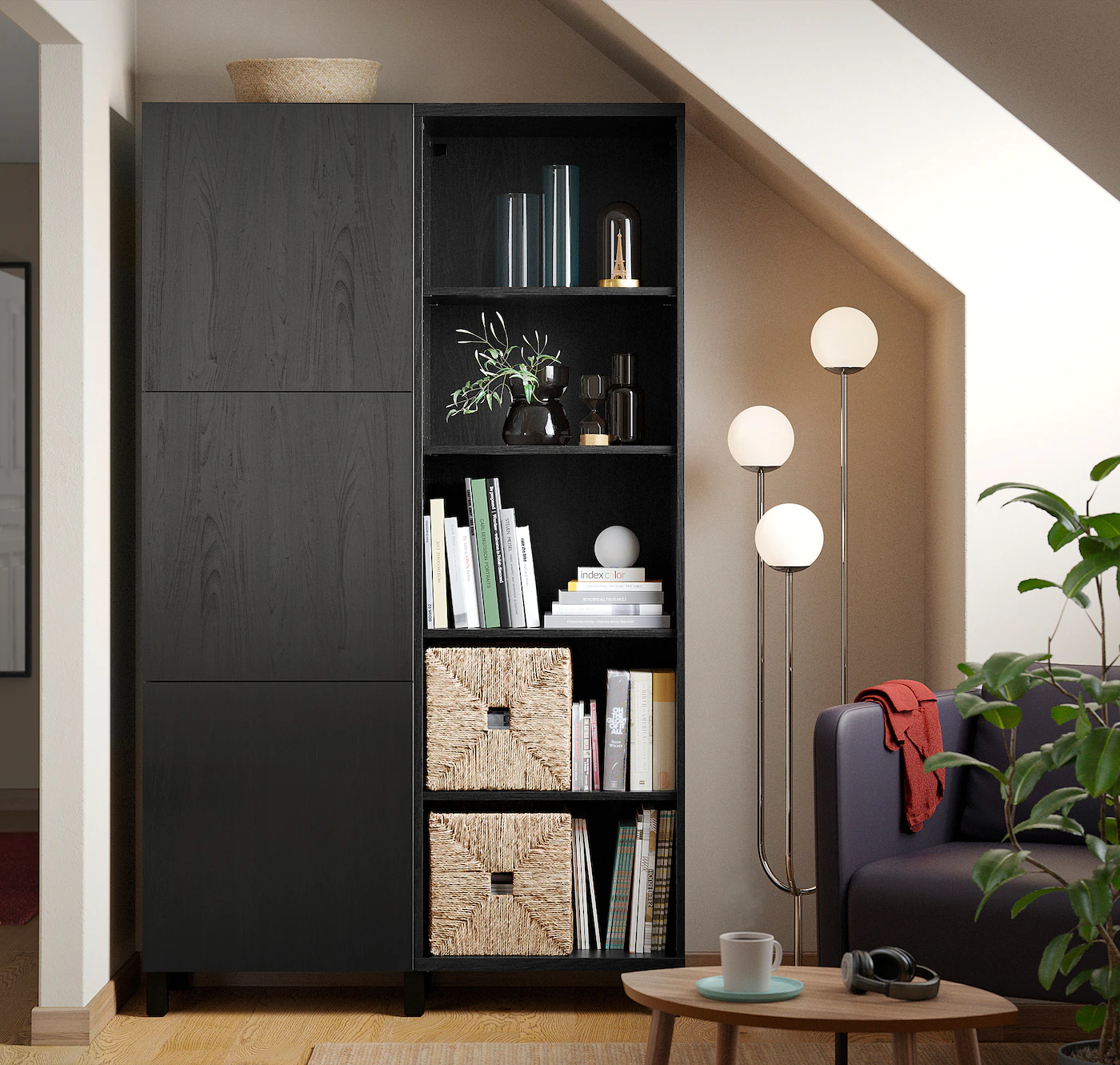 IKEA BESTÅ Storage Combination With Doors Blackbrown/Lappviken/Stubbarp Blackbrown 47 1/4x16 1/2x79 1/2 " 6 IKEA BESTÅ Storage Combination With Doors Blackbrown/Lappviken/Stubbarp Blackbrown 47 1/4x16 1/2x79 1/2 " - Image 4
