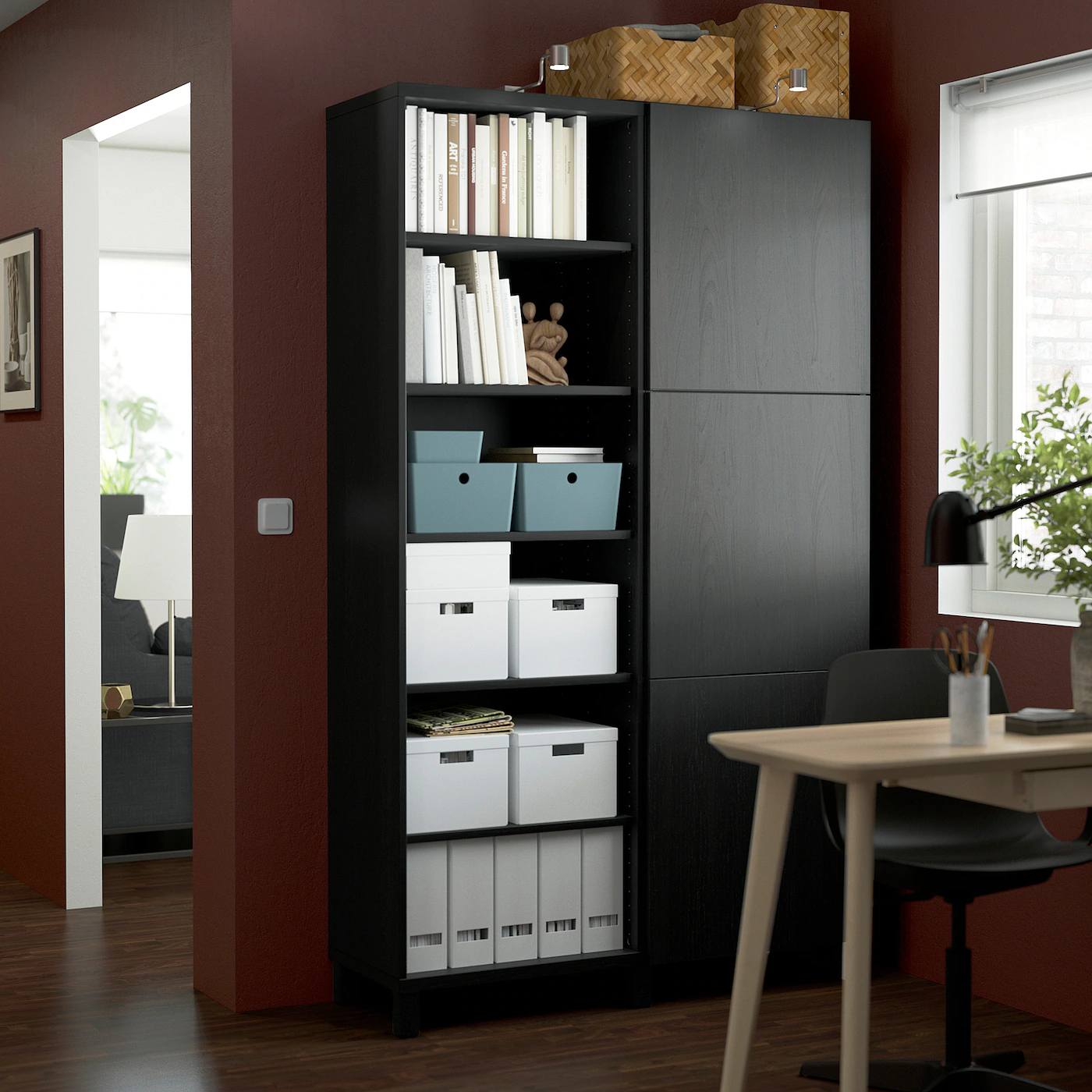 IKEA BESTÅ Storage Combination With Doors Blackbrown/Lappviken/Stubbarp Blackbrown 47 1/4x16 1/2x79 1/2 " 5 IKEA BESTÅ Storage Combination With Doors Blackbrown/Lappviken/Stubbarp Blackbrown 47 1/4x16 1/2x79 1/2 " - Image 3