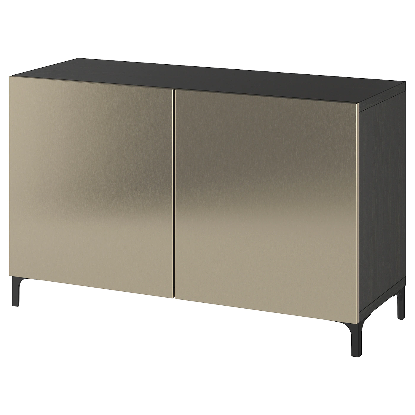 IKEA BESTÅ Storage Combination With Doors Blackbrown/Riksviken/Nannarp Light Bronze Effect 47 1/4x16 1/2x29 1/8 " Blackbrown Björköviken/stubbarp/brown Stained Oak Veneer