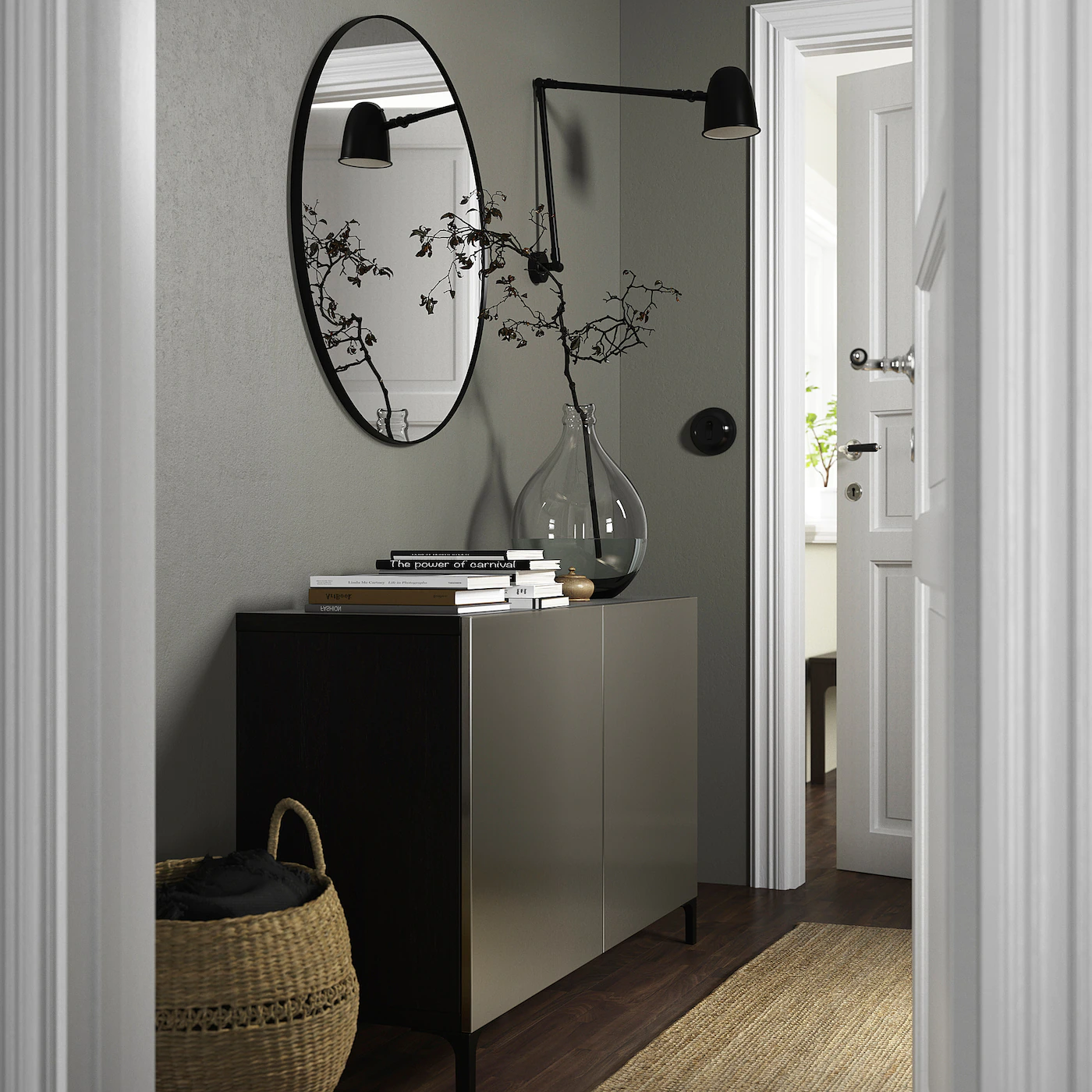 IKEA BESTÅ Storage Combination With Doors Blackbrown/Riksviken/Nannarp Light Bronze Effect 47 1/4x16 1/2x29 1/8 " Blackbrown Björköviken/stubbarp/brown Stained Oak Veneer 5 IKEA BESTÅ Storage Combination With Doors Blackbrown/Riksviken/Nannarp Light Bronze Effect 47 1/4x16 1/2x29 1/8 " Blackbrown Björköviken/stubbarp/brown Stained Oak Veneer - Image 3