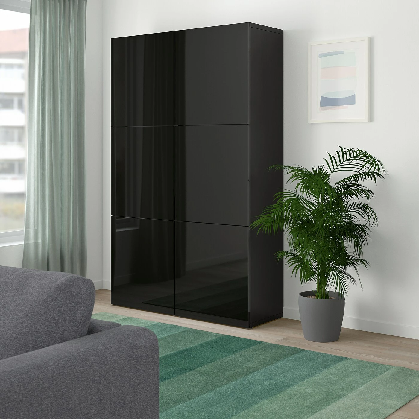 IKEA BESTÅ Storage Combination With Doors Blackbrown/Selsviken Highgloss/black 47 1/4x16 1/2x76 " Blackbrown Selsviken/high Gloss Dark Olivegreen 8 IKEA BESTÅ Storage Combination With Doors Blackbrown/Selsviken Highgloss/black 47 1/4x16 1/2x76 " Blackbrown Selsviken/high Gloss Dark Olivegreen - Image 6