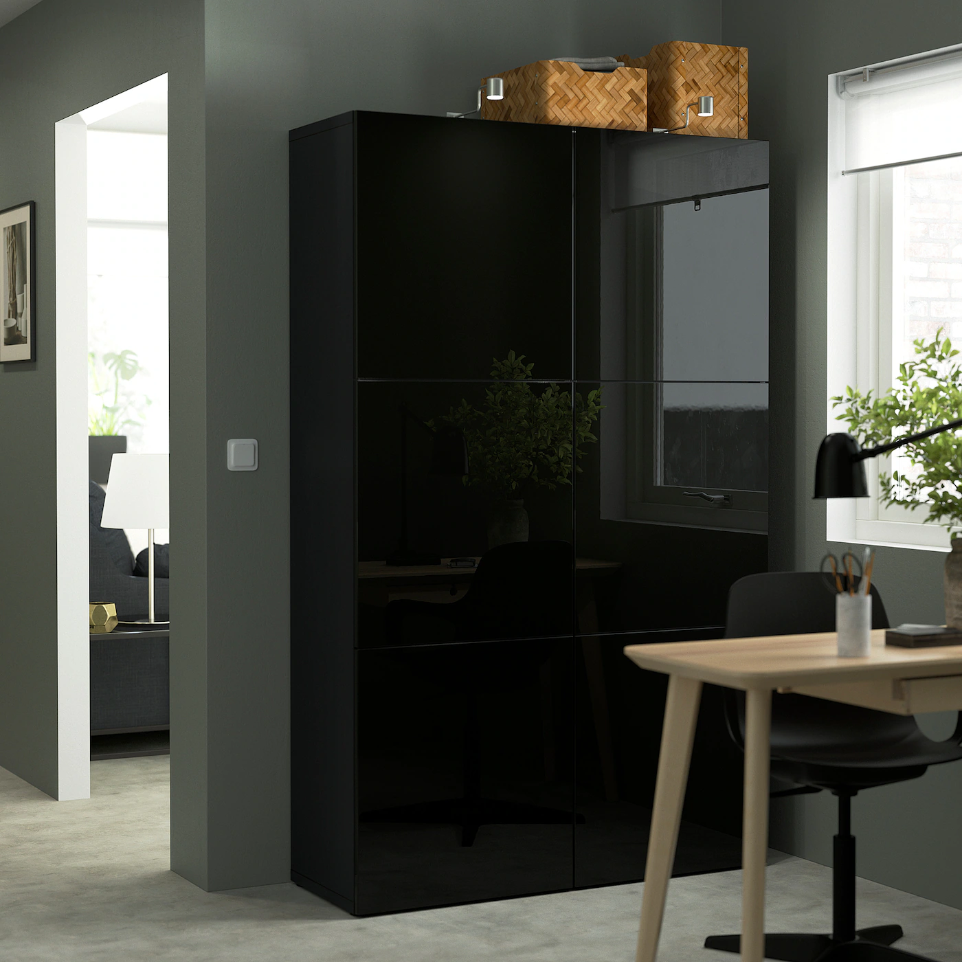 IKEA BESTÅ Storage Combination With Doors Blackbrown/Selsviken Highgloss/black 47 1/4x16 1/2x76 " Blackbrown Selsviken/high Gloss Dark Olivegreen 5 IKEA BESTÅ Storage Combination With Doors Blackbrown/Selsviken Highgloss/black 47 1/4x16 1/2x76 " Blackbrown Selsviken/high Gloss Dark Olivegreen - Image 3
