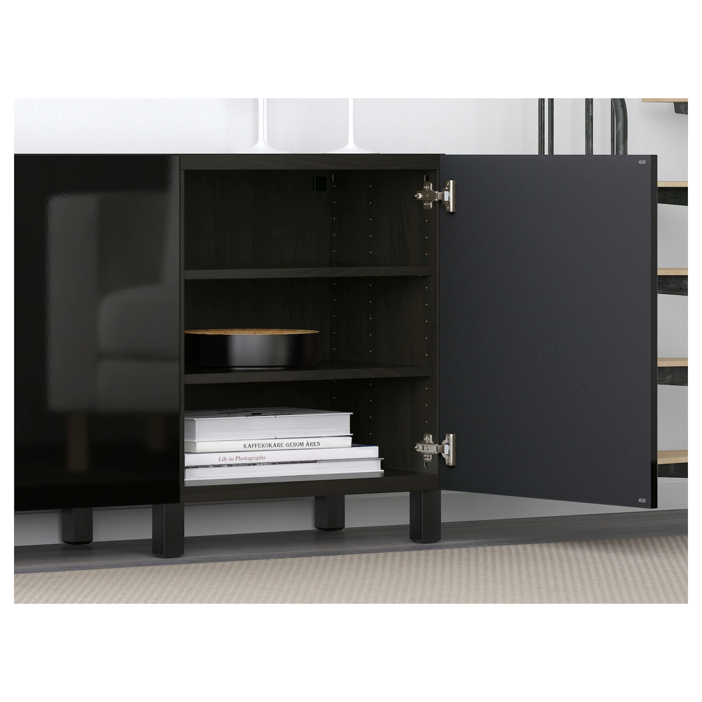 IKEA BESTÅ Storage Combination With Doors Blackbrown/Selsviken/Stubbarp Highgloss/black 70 7/8x16 1/2x29 1/8 " Blackbrown Hedeviken/mejarp/dark Brown Stained Oak Veneer 9 IKEA BESTÅ Storage Combination With Doors Blackbrown/Selsviken/Stubbarp Highgloss/black 70 7/8x16 1/2x29 1/8 " Blackbrown Hedeviken/mejarp/dark Brown Stained Oak Veneer - Image 7