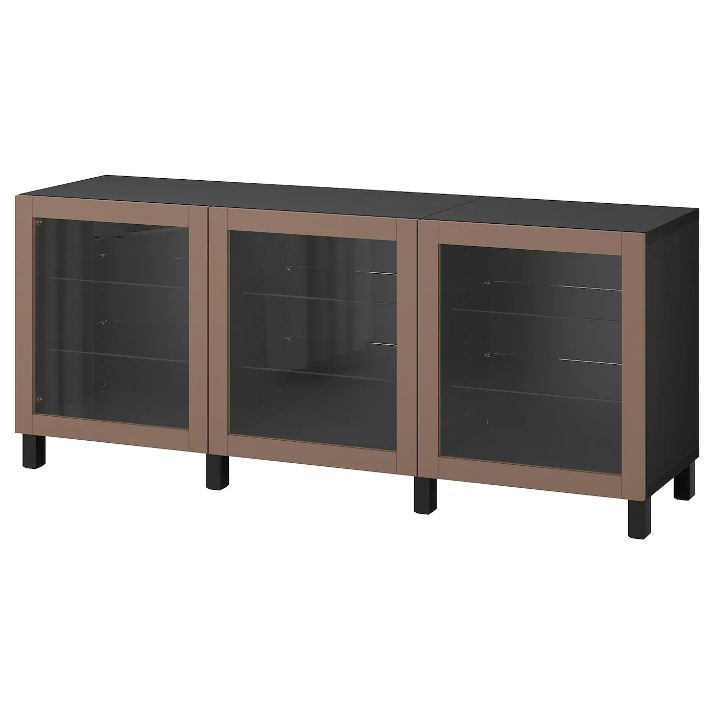 IKEA BESTÅ Storage Combination With Doors White/Sindvik/Stubbarp White Clear Glass 70 7/8x16 1/2x29 7/8 " Blackbrown/sindvik Blackbrown Clear Glass 8 IKEA BESTÅ Storage Combination With Doors White/Sindvik/Stubbarp White Clear Glass 70 7/8x16 1/2x29 7/8 " Blackbrown/sindvik Blackbrown Clear Glass - Image 6