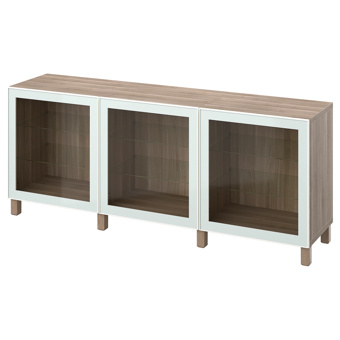 IKEA BESTÅ Storage Combination With Doors Walnut Effect Light Gray/Glassvik/Stubbarp White Clear Glass 70 7/8x16 1/2x29 1/8 " Blackbrown/hanviken Blackbrown 1 IKEA BESTÅ Storage Combination With Doors Walnut Effect Light Gray/Glassvik/Stubbarp White Clear Glass 70 7/8x16 1/2x29 1/8 " Blackbrown/hanviken Blackbrown -Ikea Storage solution systems Sales besta storage combination with doors walnut effect light gray glassvik stubbarp white clear glass 1114246 pe871719 s5