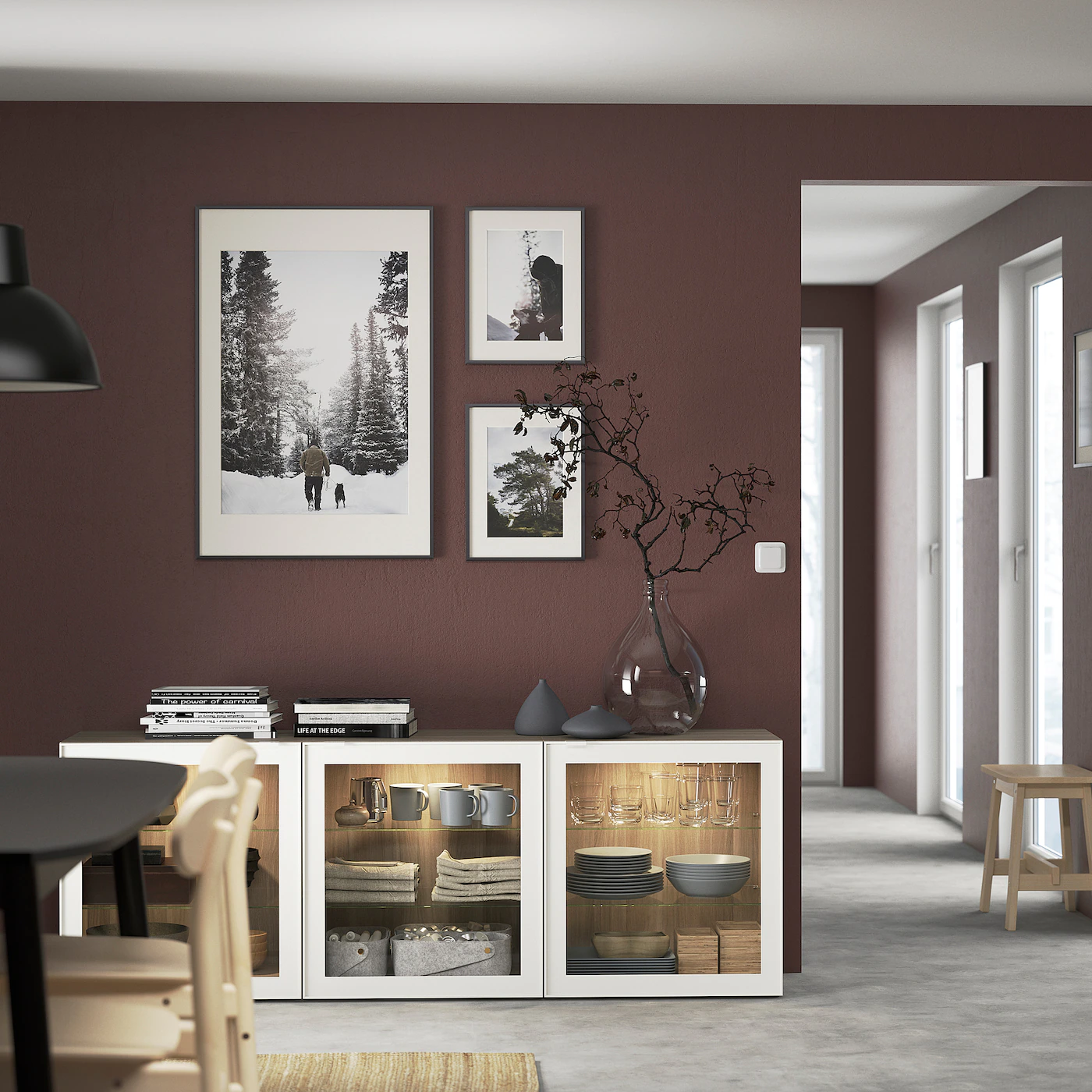 IKEA BESTÅ Storage Combination With Doors Walnut Effect Light Gray/Glassvik White Clear Glass 70 7/8x16 1/2x25 5/8 " Blackbrown/hanviken Blackbrown 5 IKEA BESTÅ Storage Combination With Doors Walnut Effect Light Gray/Glassvik White Clear Glass 70 7/8x16 1/2x25 5/8 " Blackbrown/hanviken Blackbrown - Image 3