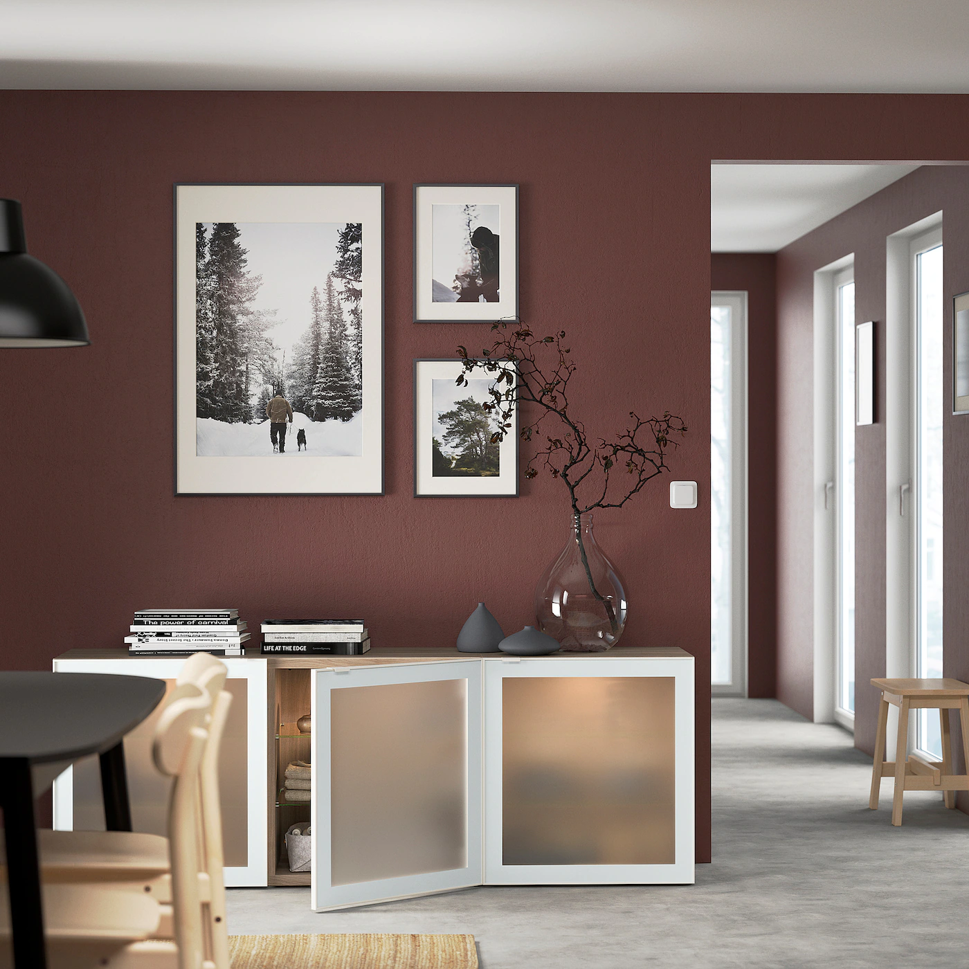 IKEA BESTÅ Storage Combination With Doors Walnut Effect Light Gray/Glassvik White Frosted Glass 70 7/8x16 1/2x25 5/8 " Blackbrown/lappviken Blackbrown 6 IKEA BESTÅ Storage Combination With Doors Walnut Effect Light Gray/Glassvik White Frosted Glass 70 7/8x16 1/2x25 5/8 " Blackbrown/lappviken Blackbrown - Image 5