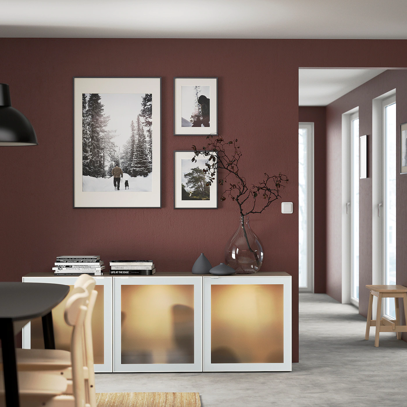 IKEA BESTÅ Storage Combination With Doors Walnut Effect Light Gray/Glassvik White Frosted Glass 70 7/8x16 1/2x25 5/8 " Blackbrown/lappviken Blackbrown 5 IKEA BESTÅ Storage Combination With Doors Walnut Effect Light Gray/Glassvik White Frosted Glass 70 7/8x16 1/2x25 5/8 " Blackbrown/lappviken Blackbrown - Image 4